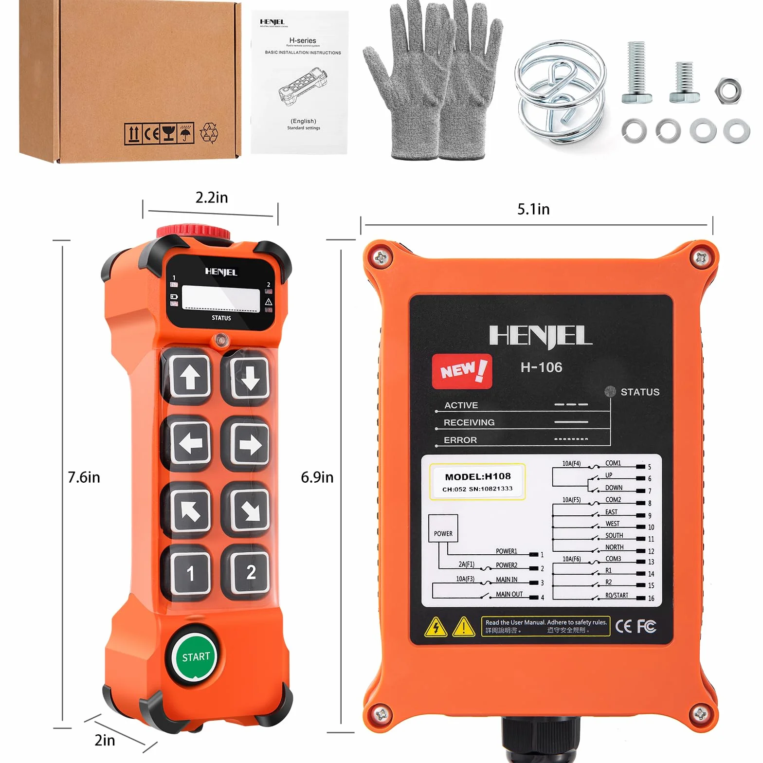 8 canales 12V 24V 48V grúa industrial inalámbrica de radio de control remoto para polipasto eléctrico de cadena puente grúa viajera volquete remolque de camiones 2 Transmisores y receptor