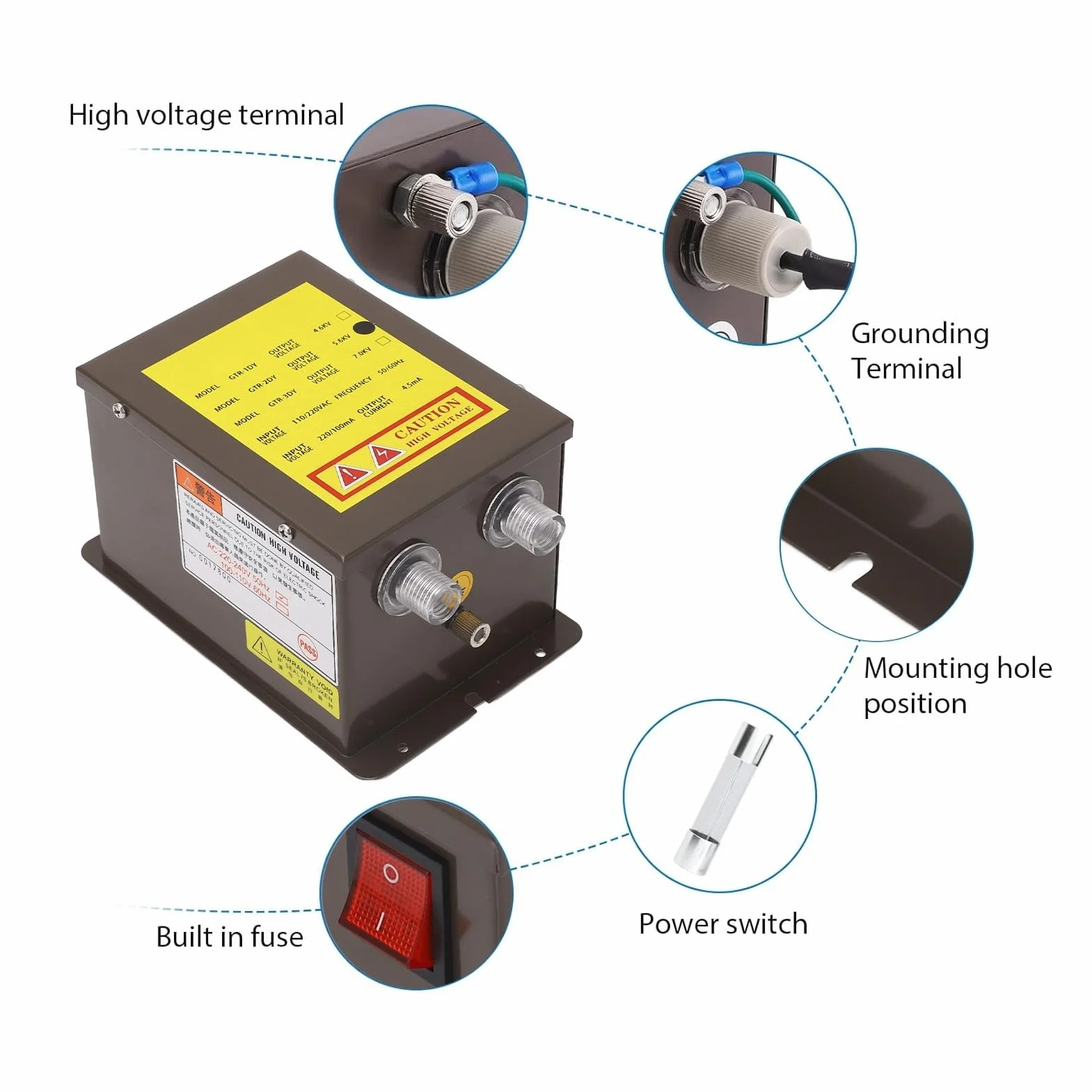 Barilla de eliminación estática de 5.6kv de 5.6kV, Barra de ionización antiestática, generador de Voltaje de Barra de Aire ionizante para Uso Industrial