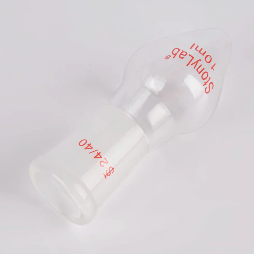 Stonylab Matraz de Recuperación de Vidrio Borosilicato, Cuello Único, Junta Cónica 24/40 Estándar, Forma de Pera, 10 ml
