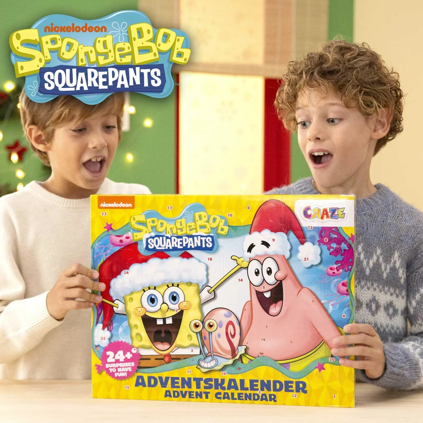Calendario de Adviento Infantil Bob Esponja con Juguetes y Accesorios