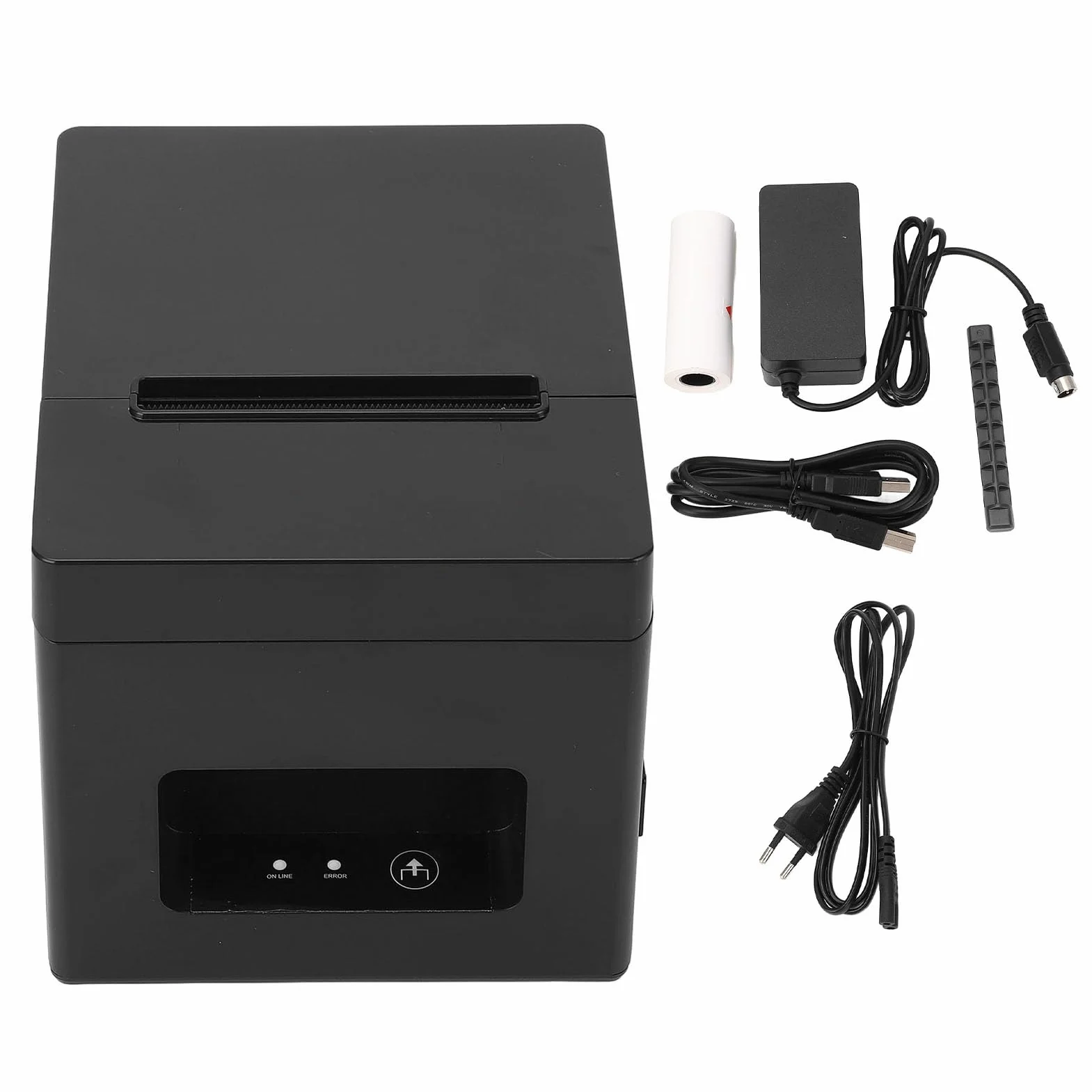 Fafeicy Impresora Térmica de Recibos POS 80mm sin Tinta, USB, Cortador Automático, para Cocina y Cajón de Efectivo, Enchufe UE