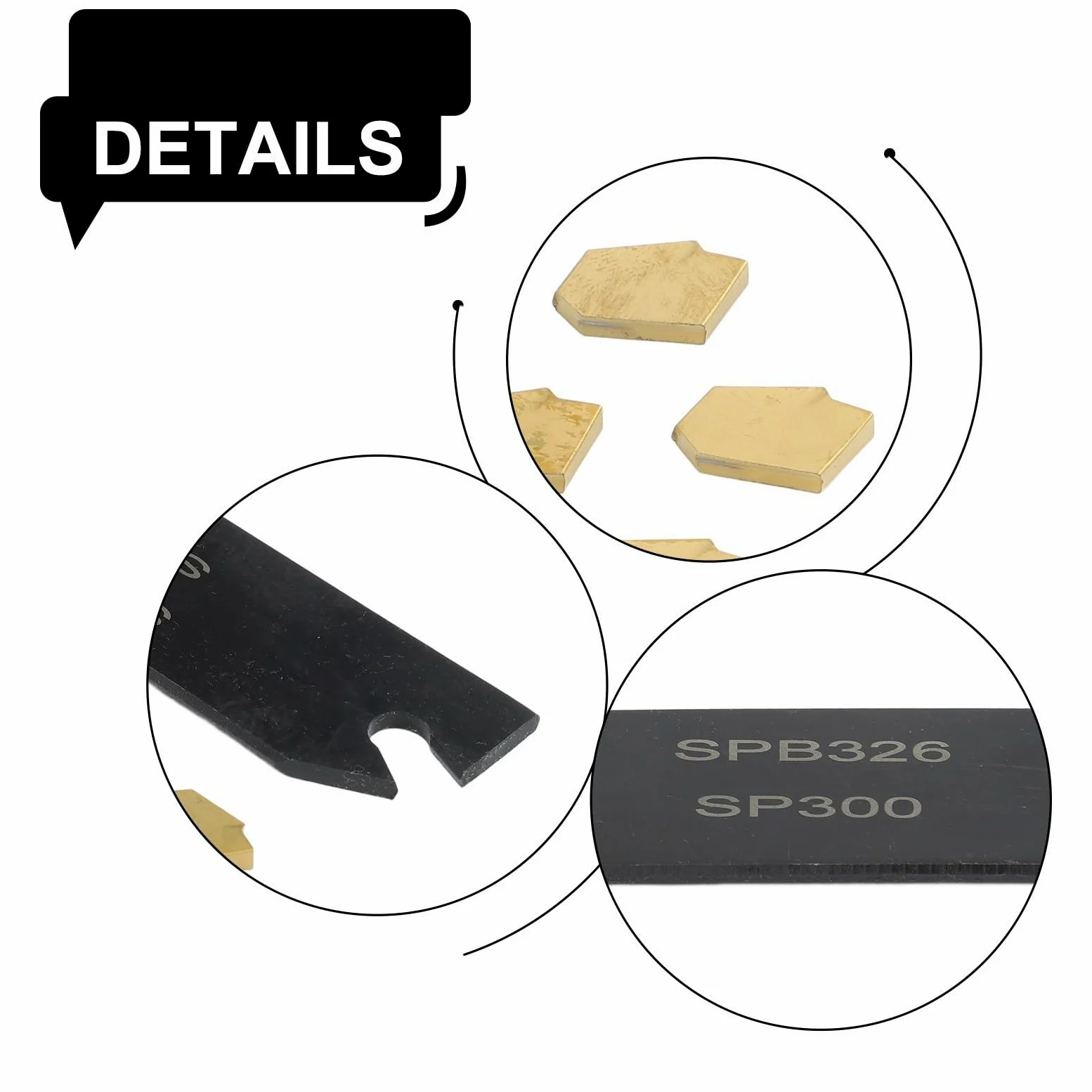 EasyByMall 10 piezas GTN-3 SP300 insertos de ranurado para soporte de herramientas de separación SPB26-3, cuchillas de corte de torno de carburo recubiertas para semiacabado de acero