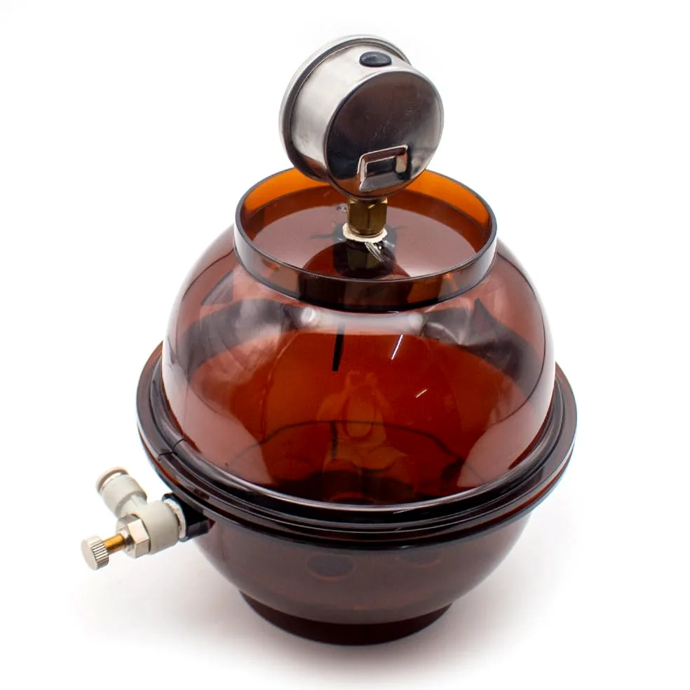 Desecador de Vacío de Plástico de 150 Ml, con Manómetro Y Válvula Simple, Contenedor de Conservación de Grado de Laboratorio.