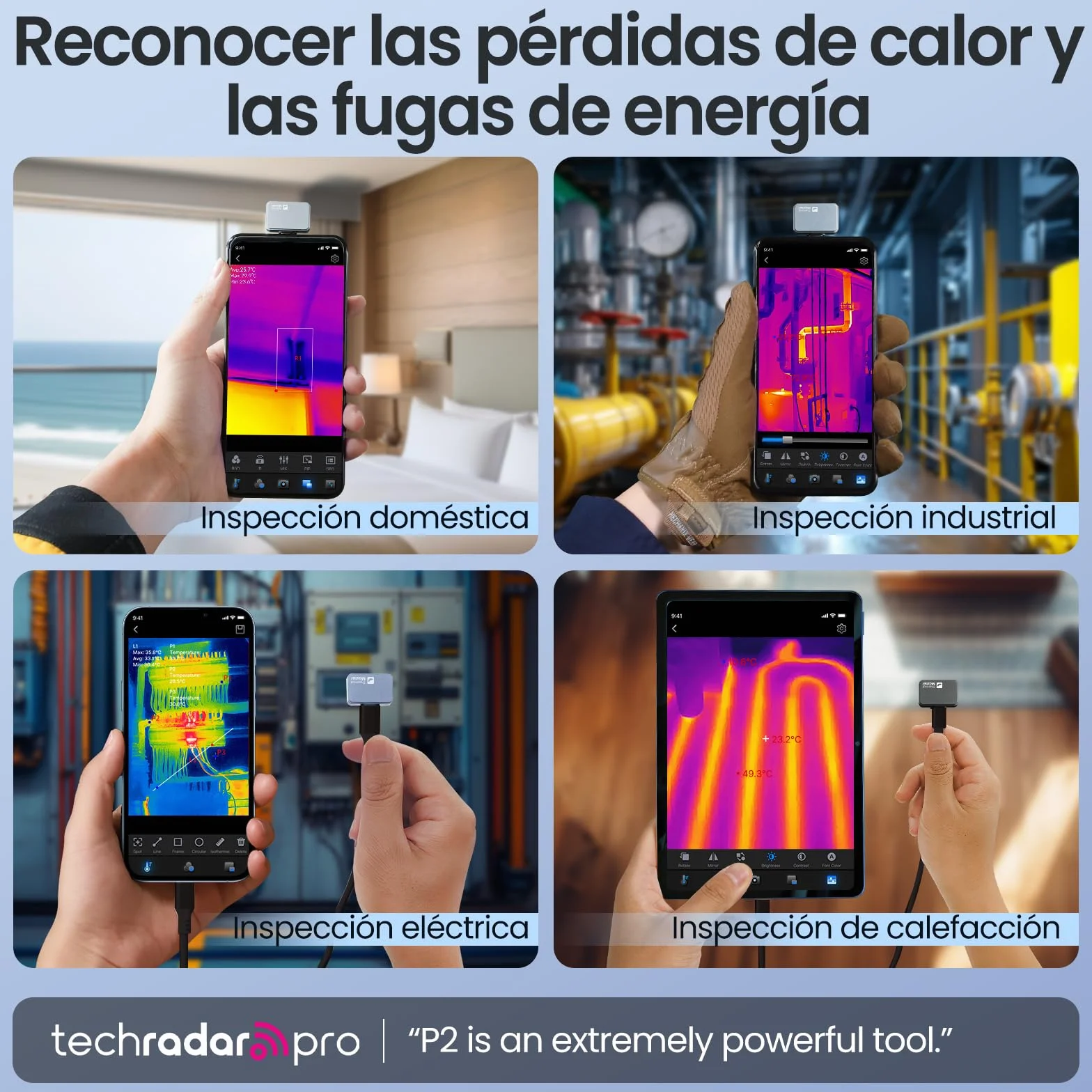 Thermal Master P2 Cámara térmica para teléfonos Android, cámara infrarroja X³ Resolución de Infrarrojos 512 x 384, imágenes térmicas para inspección de la casa, de -20 a 600 ℃, zoom de 15x