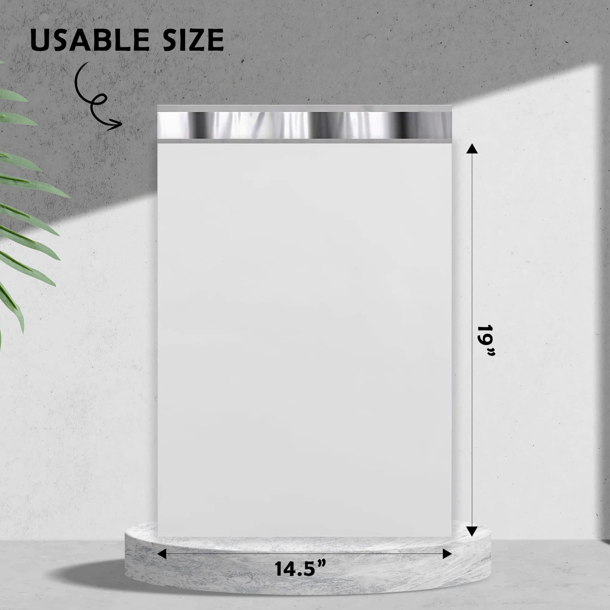 Yens Sobres de polietileno #M7 (14.5 x 19) paquete de 100 bolsas de envío autoadhesivas impermeables para envío, correo, embalaje (#M7 14.5 x 19, 100 unidades, blanco)