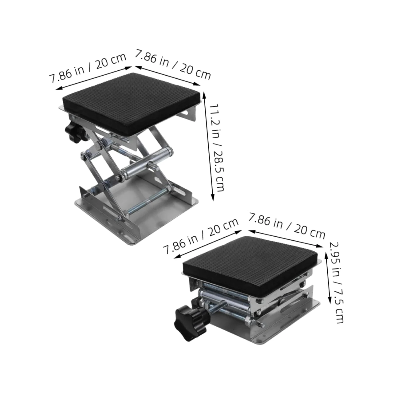 Mesa de elevación de acero inoxidable de 15 kg, plataforma de elevación de tijera, altura ajustable para soporte de laboratorio