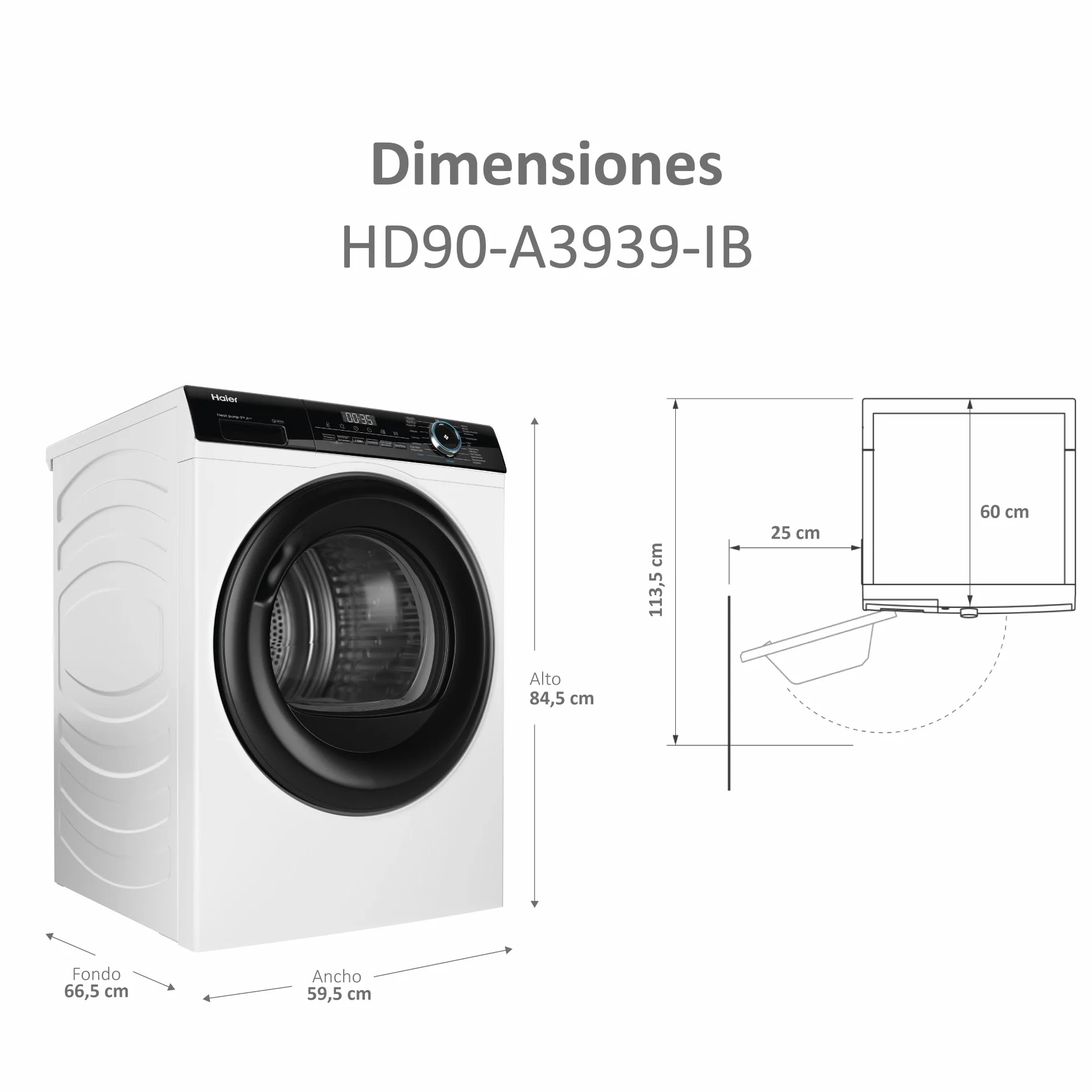 Haier I-Pro Series 3 Secadora con Bomba de Calor 9KG Función Vapor I-Refresh Motor Inverter