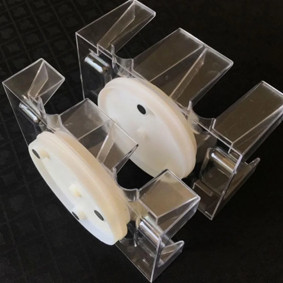CHICIRIS Organizador transparente de juego de cartas, bandeja giratoria de 2/6 barajas, se adapta a pies de mano ancha o estrecha