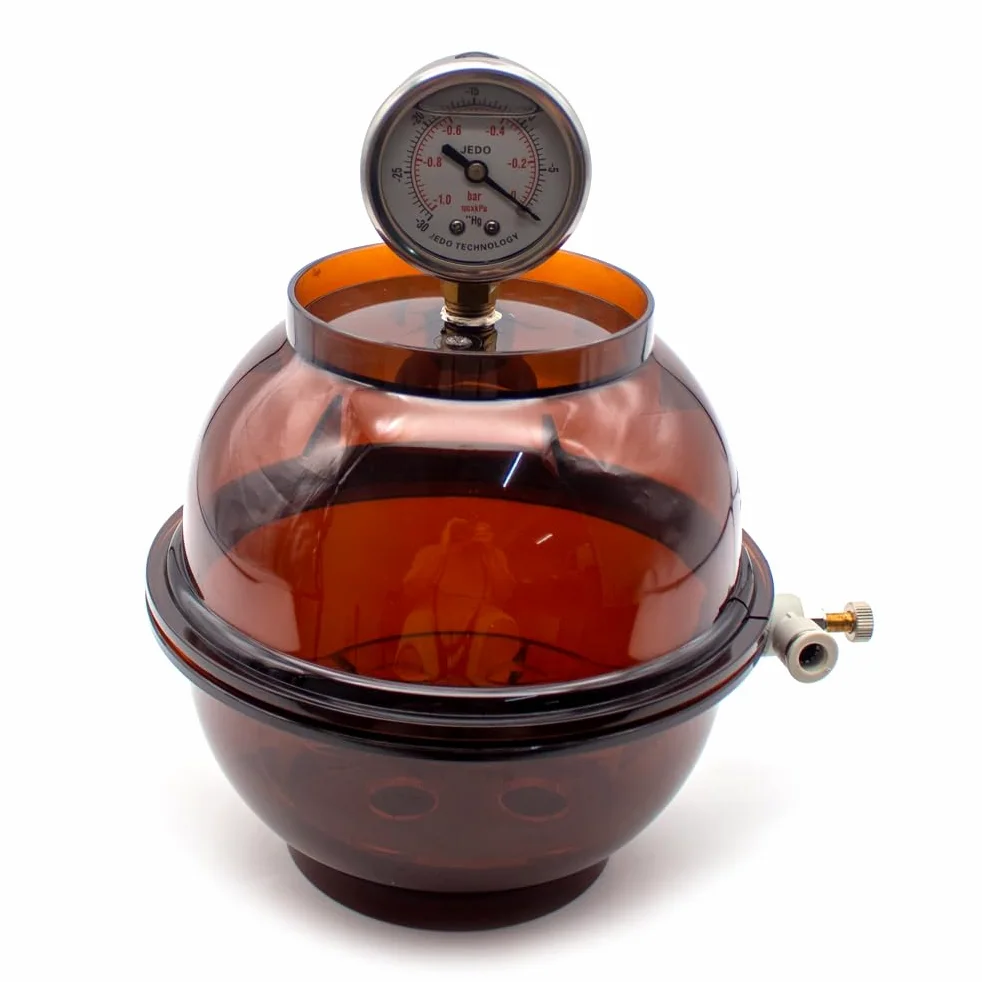 Desecador de Vacío de Plástico de 150 Ml, con Manómetro Y Válvula Simple, Contenedor de Conservación de Grado de Laboratorio.