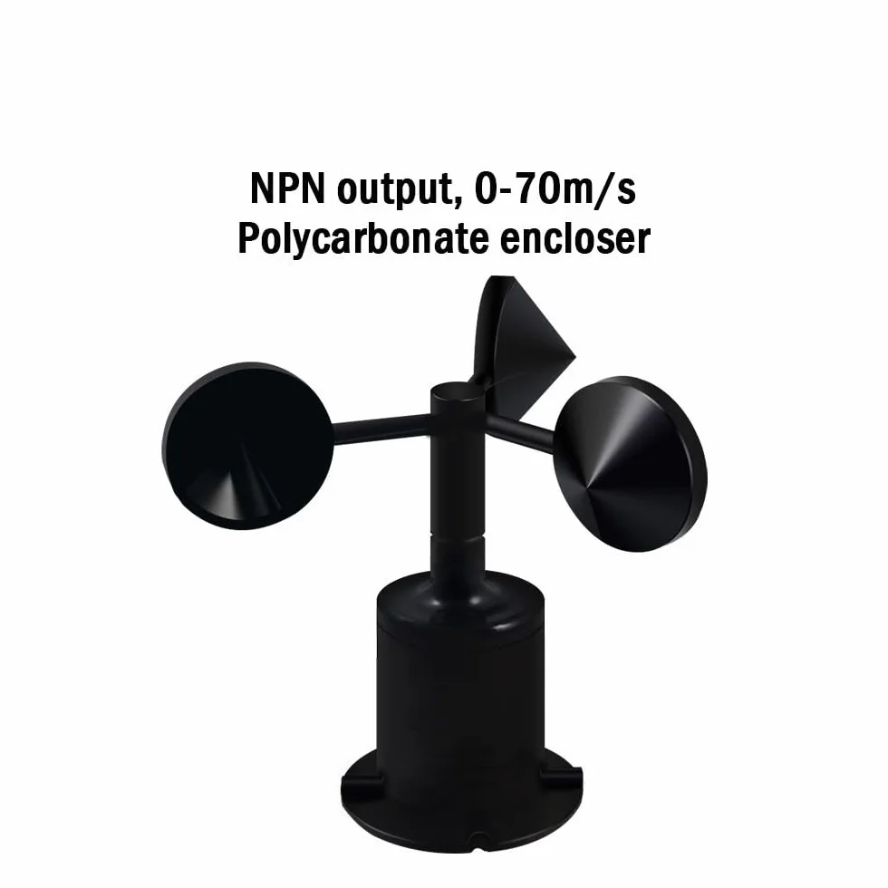 Anemómetro sensor de velocidad del viento con cuerpo de policarbonato salida de pulso NPN