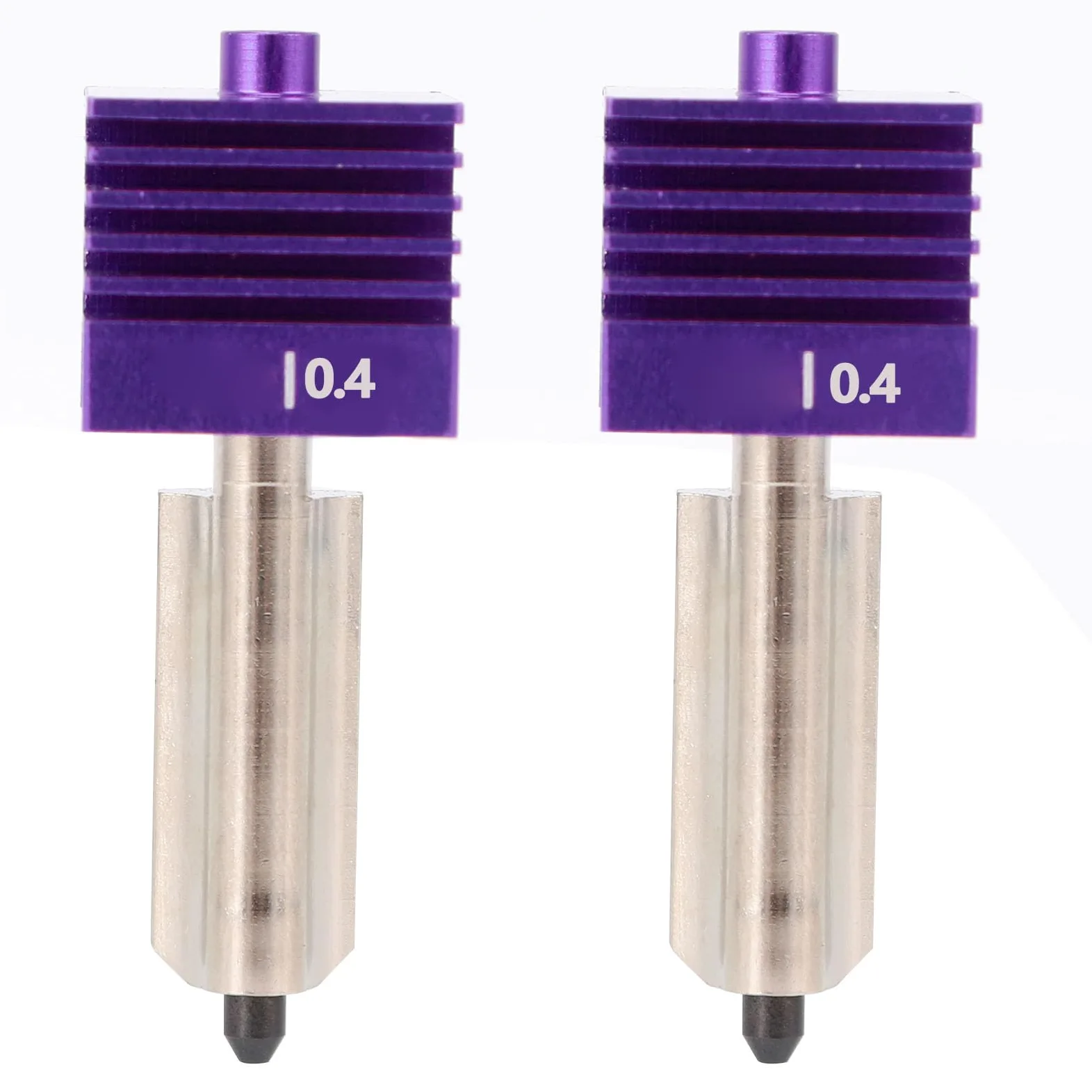 Bewinner 2 Piezas de Repuesto Hotend Mejorado de 0,4 Mm para Lab P2S A1 A1 Mini Impresora 3D, Boquilla de Acero Endurecido de Alta Velocidad con Revestimiento MPVD, Antiobstrucción, Alta Temperatura