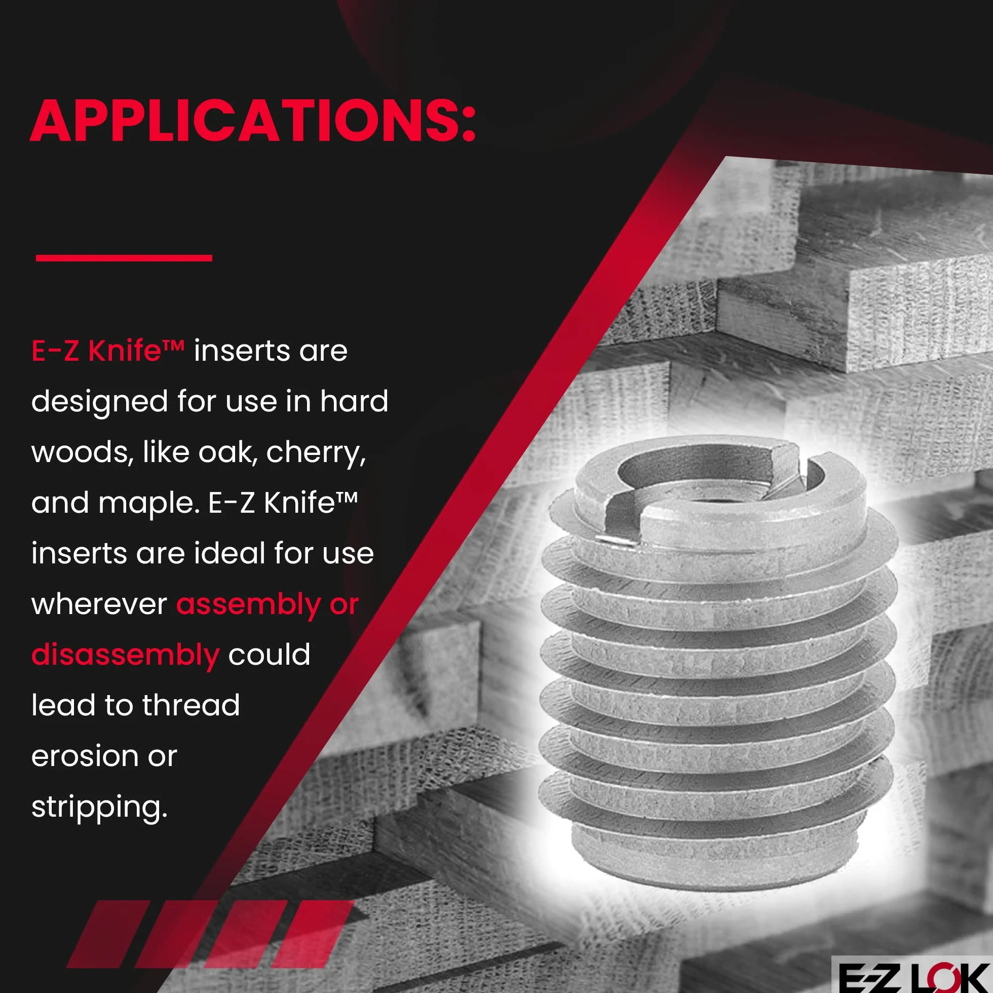 E-Z Lok rosca Insertar, 303, cuchillo de acero inoxidable rosca, 10 – 24 hilos Interior, 0.500 "Longitud (Pack de 10)