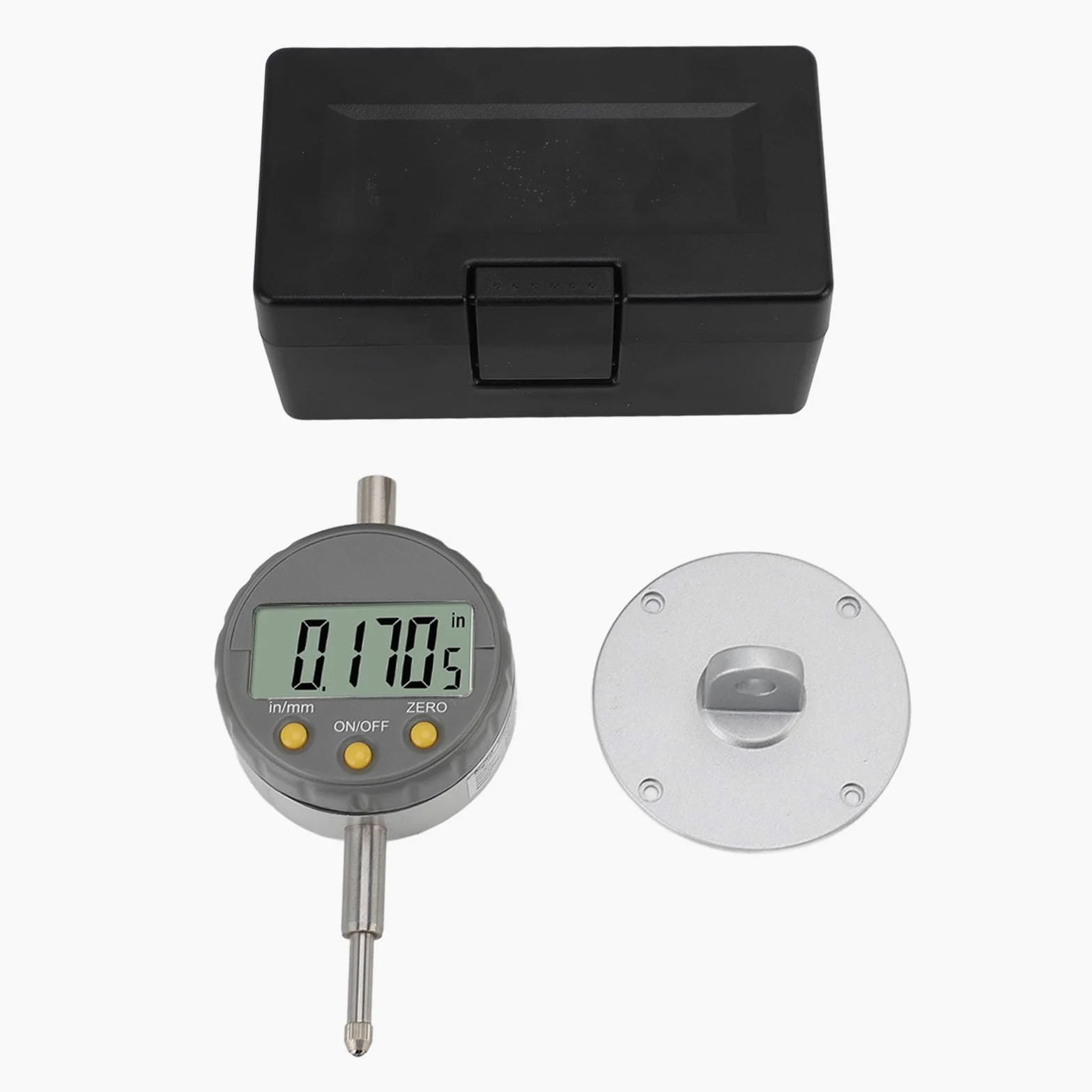 Aramox Digital Dial, Rango de 0-12.5 Mm, Indicador de Marcación Electrónica de Precisión de 0.001 Mm con Base Reemplazable, Pantalla LCD