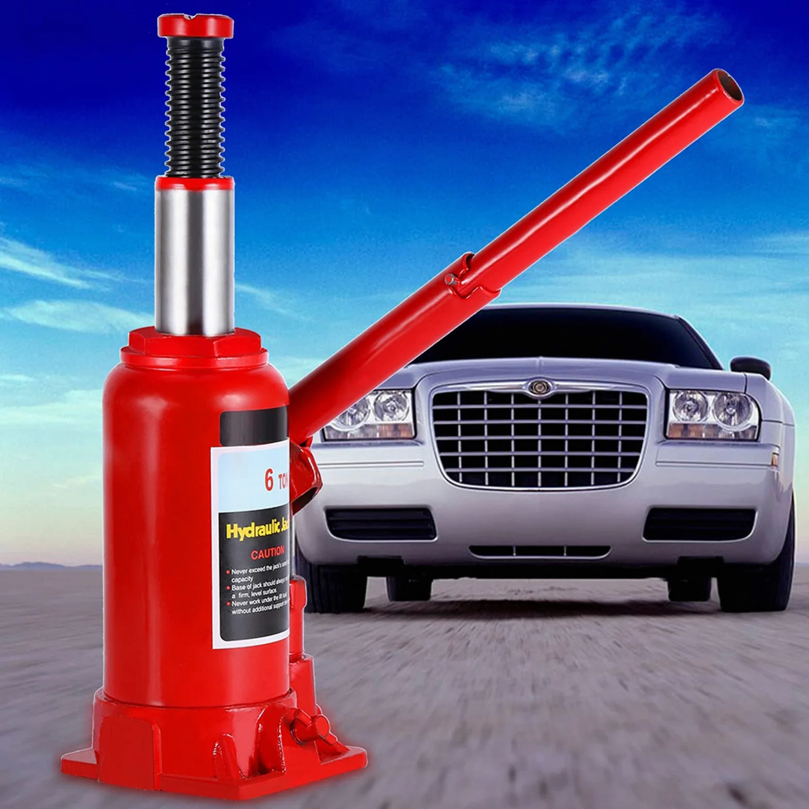 Gato Hidráulico de Botella para Reparación de Automóviles y Elevación de Casas, Gato Hidráulico de Botella de Coche de Piso 6T para Camiones