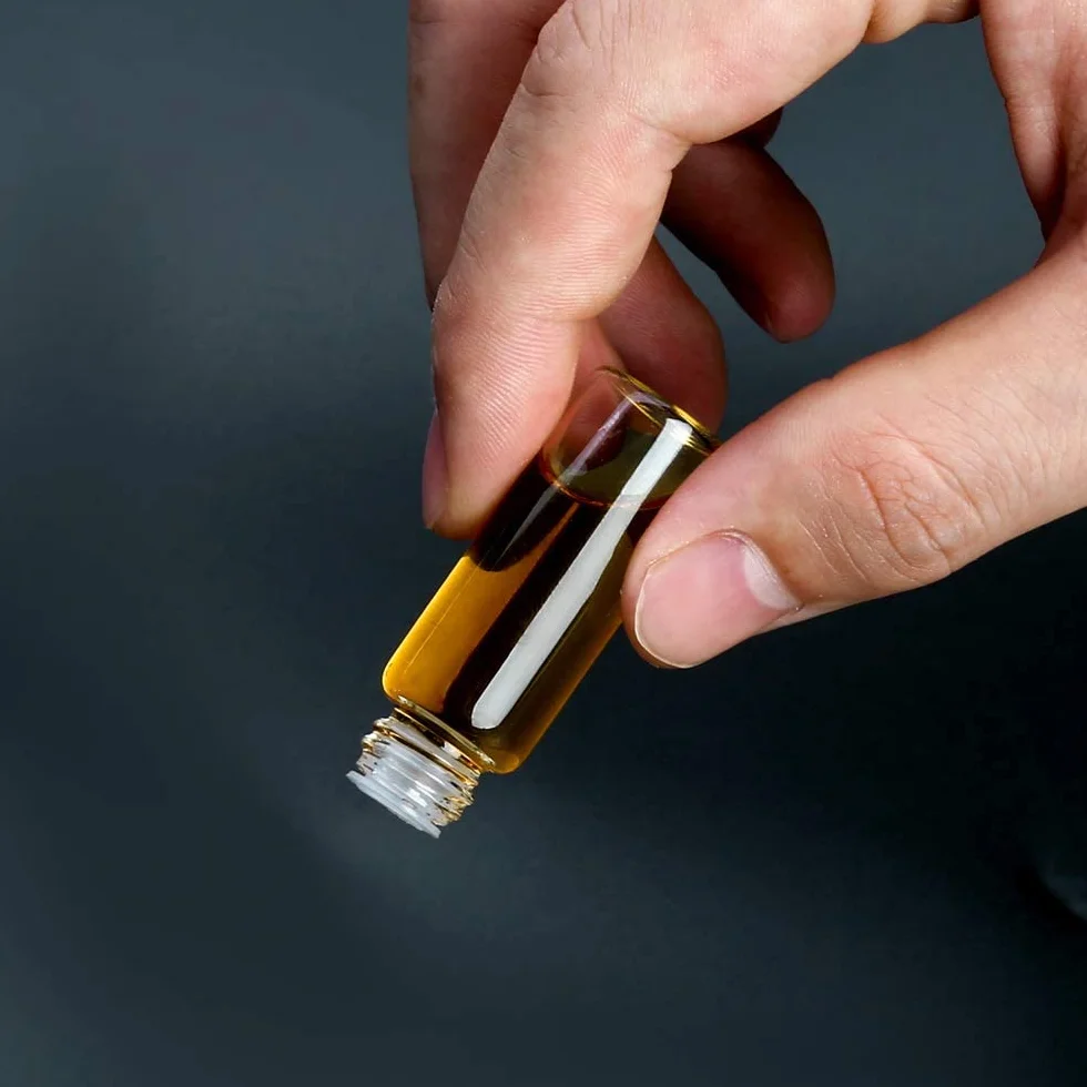 Botellas de Muestra de Vidrio 5ml con Tapa Negra de Rosca, Mini Viales Vacíos para Aceites Esenciales