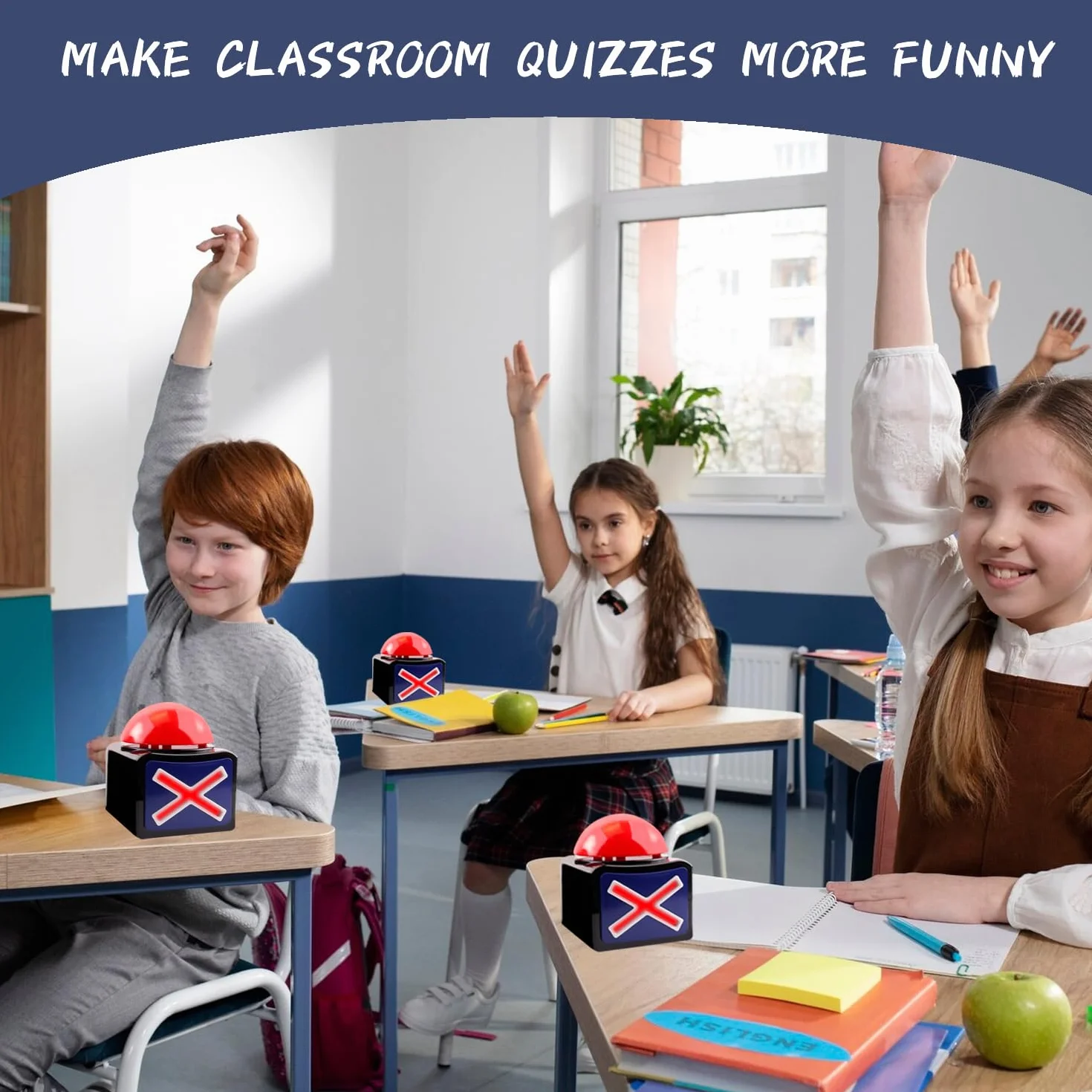 Juego Respuesta Buzzer con Sonido y Luces - Juego Show Buzzer para Familia Feud - 6 Piezas