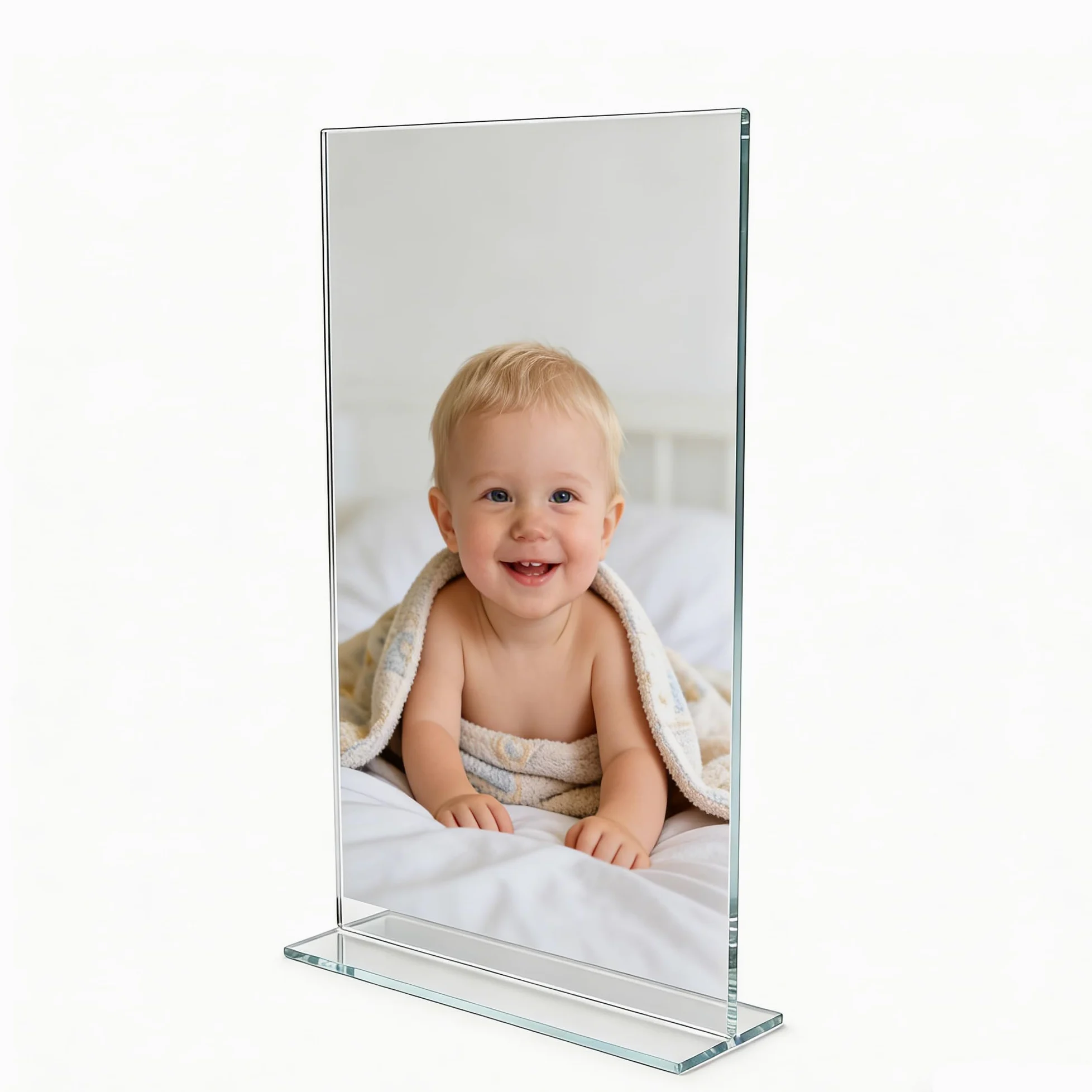 FixtureDisplays 1 soporte acrílico transparente de 11 x 17 pulgadas para mesas, marco vertical de tienda de campaña, menú de letreros de fotos, inserto inferior 11193-2-11X17-NF