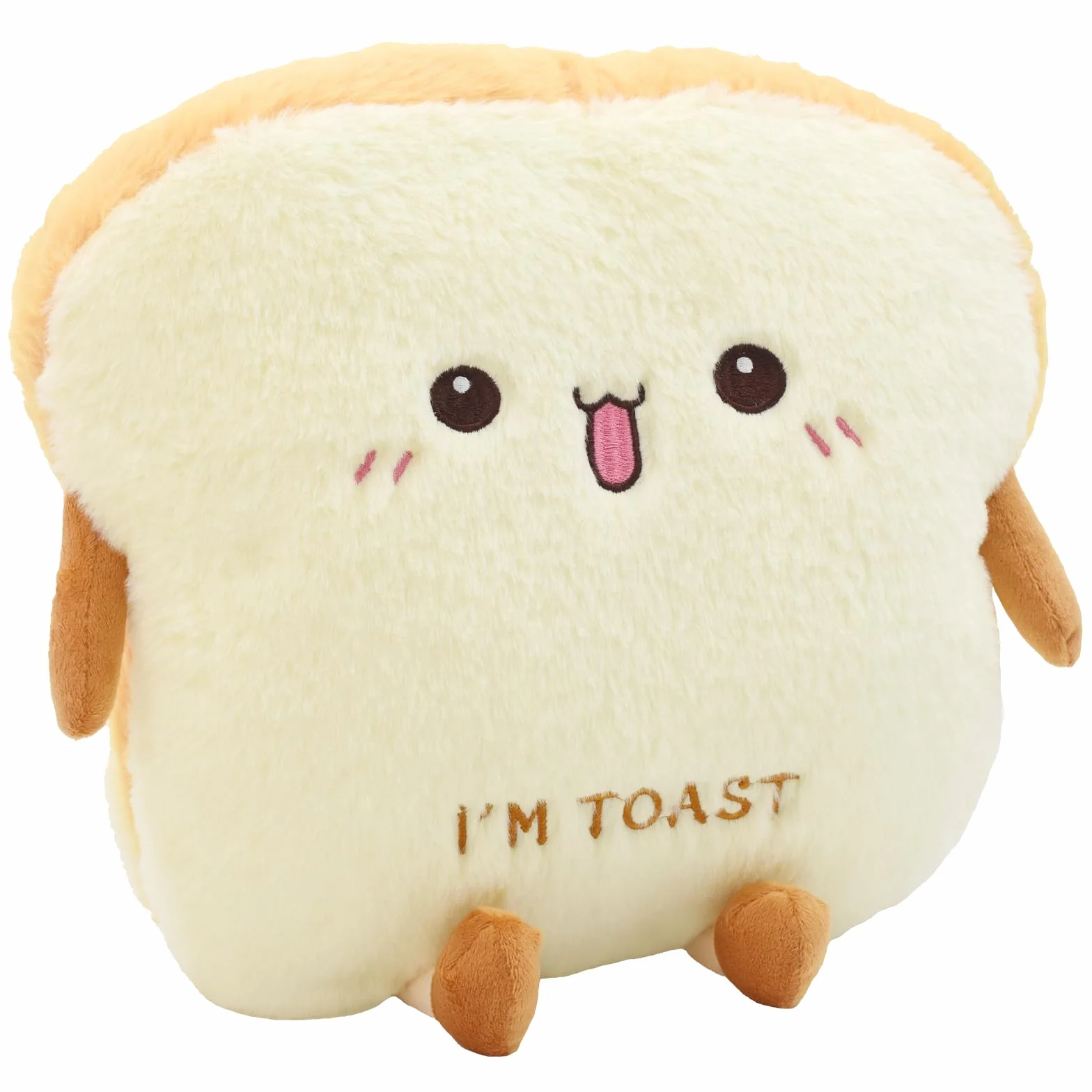 Almohada de Pan Tostado de Peluche 40cm, Juguete de Felpa Suave para Niños y Adultos