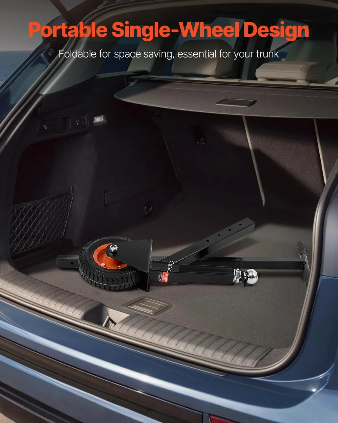 VEVOR Plataforma Rodante para Remolque, Capacidad de Peso de 136 kg, Carrito de Ajustable en Altura de 420 y 560 mm, con Bolas de 47,6 mm y 50,8 mm, Neumático de Goma para Mover un Remolque RV