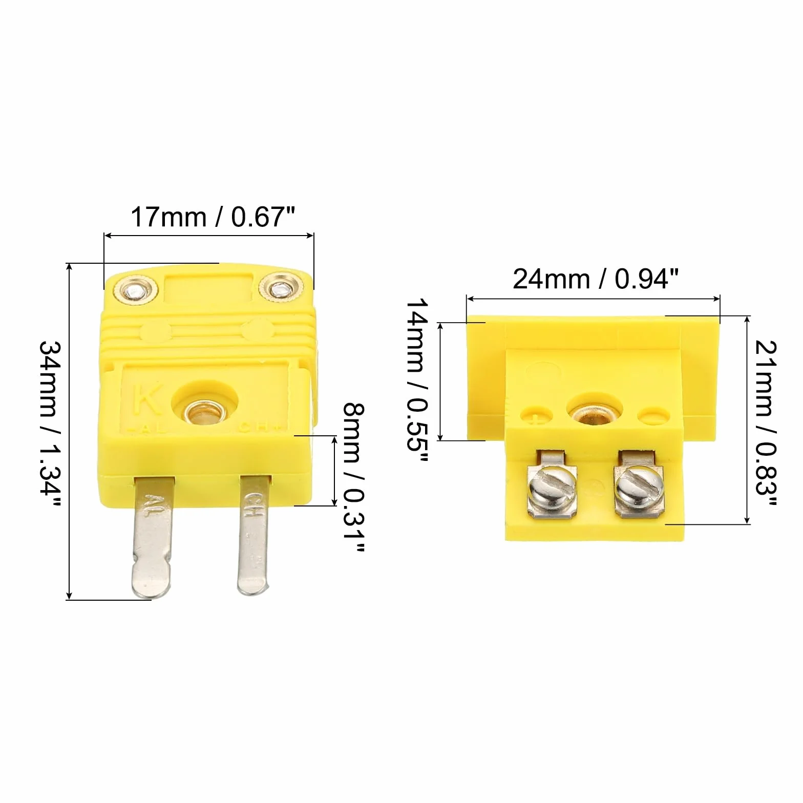 Kabel Termopar Typ K Złącze Męskie Panel Montażowy Mini Wtyk 220°C 10 Sztuk