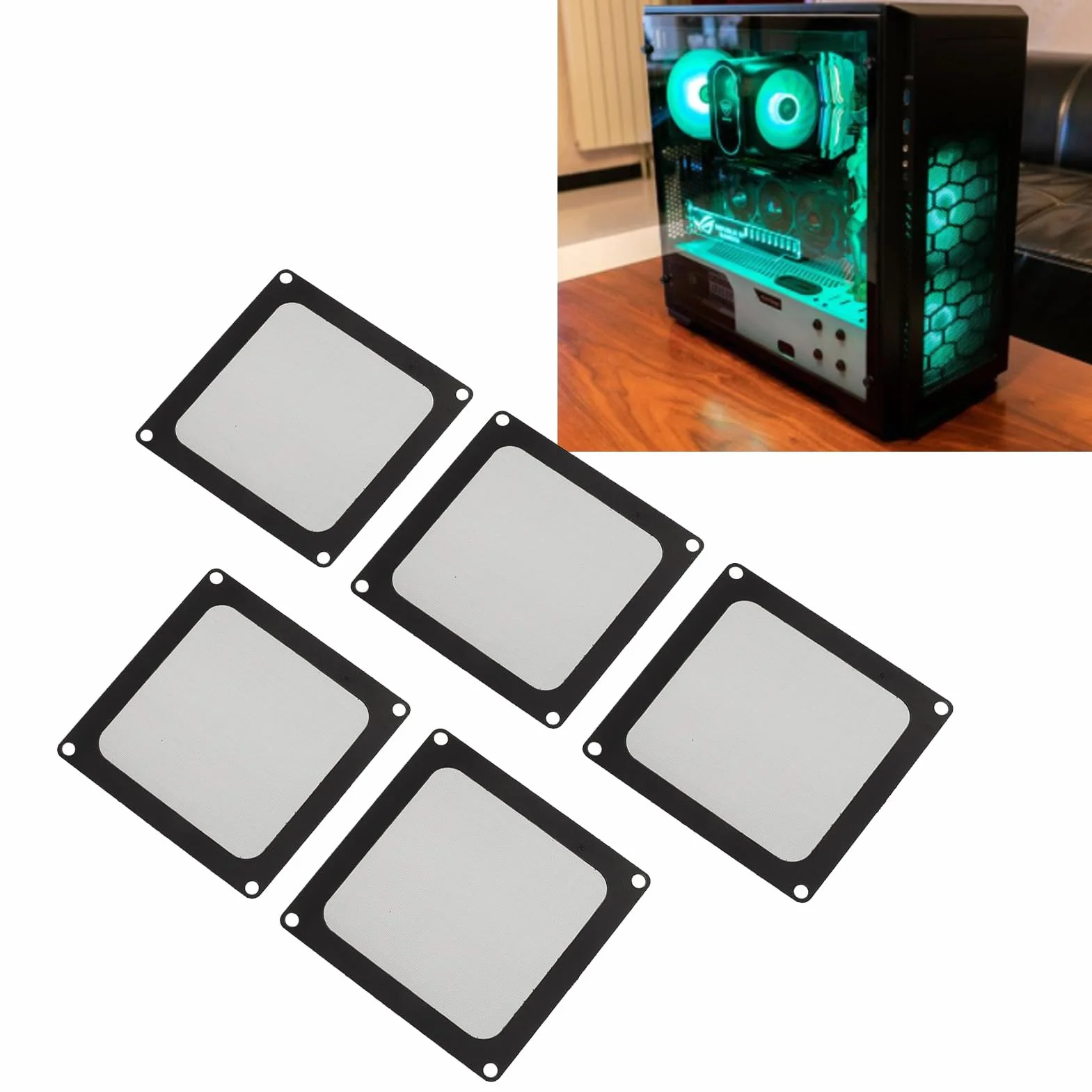 Elprico Filtro de Malla Antipolvo Magnético para PC 90x90mm