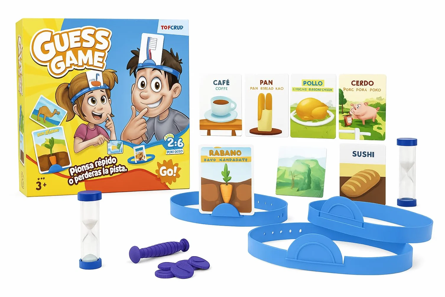 Adivino Que Soy Guess Game – Juego de Mesa para Niños y Familias, Adivina la Palabra con Cintas y Cartas, 2-6 Jugadores, +3 Años