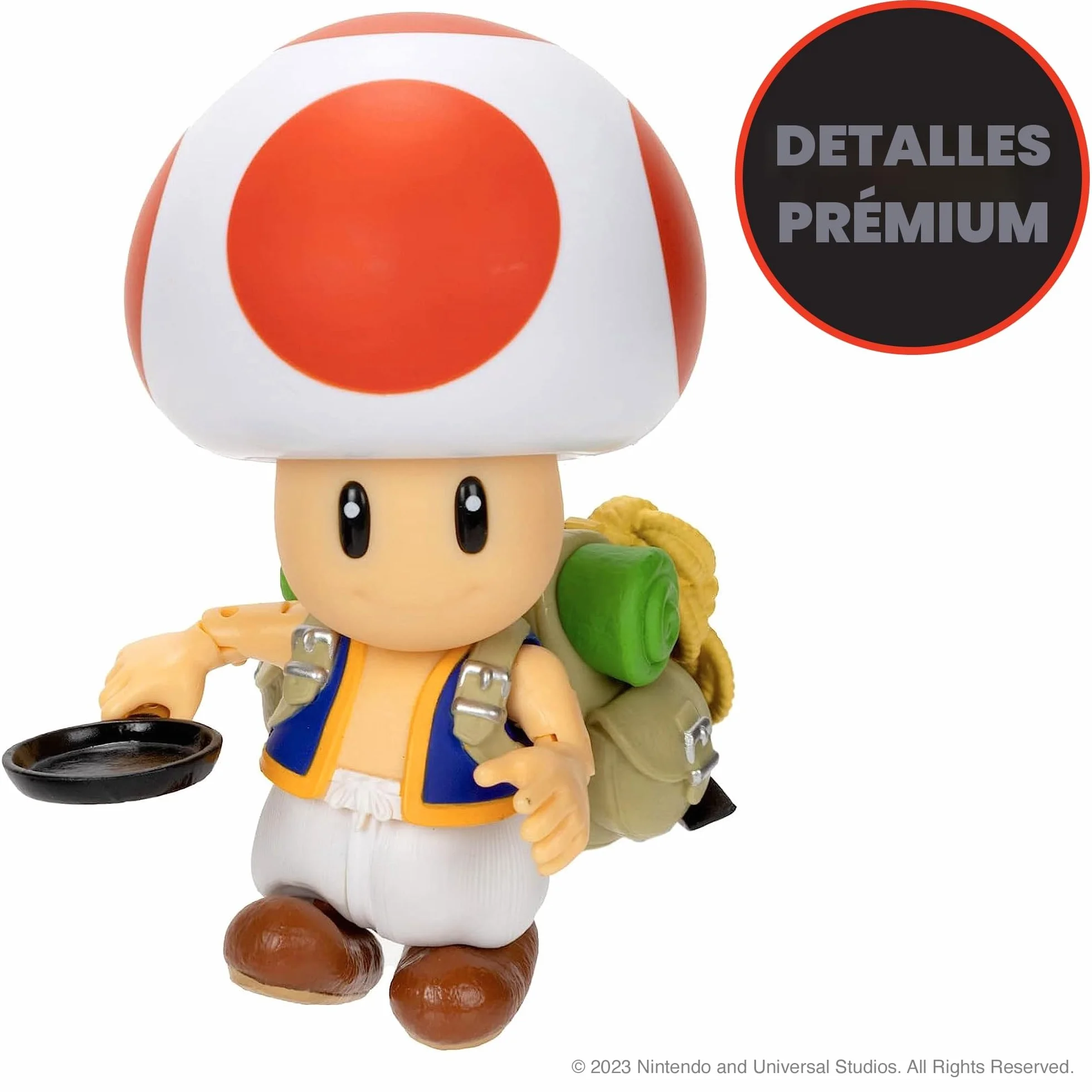 Nintendo Super Mario Figura Toad 13 cm Articulada 9 Puntos de Articulación Juguete Niños 3 Años+