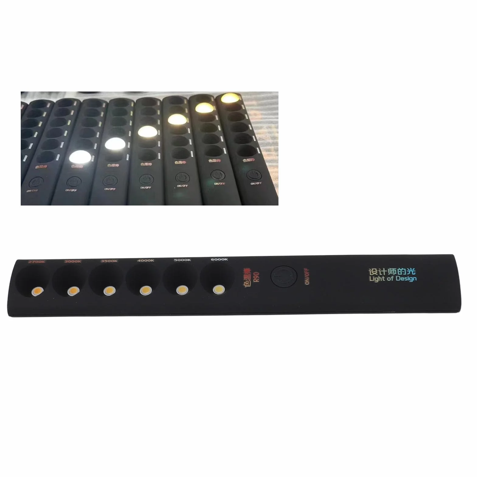 aqxreight Lámpara de Temperatura de Color Portátil Recargable 2700K-6000K 6 Modos Varita de Luz Fotografía