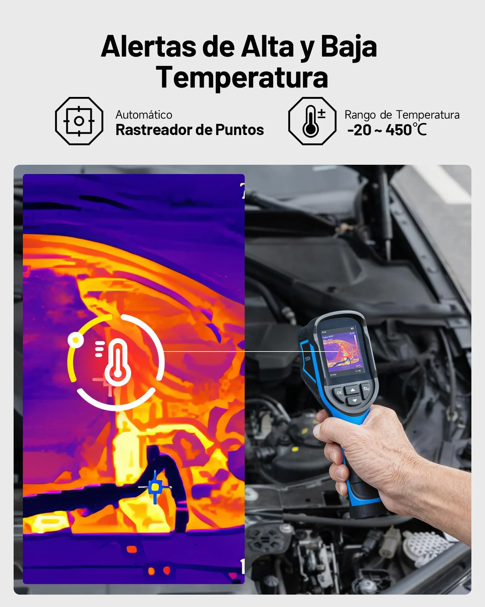 TOPDON Cámara Térmica TC004 Mini 240x240 IR -20°C a 450°C 15h Batería 25Hz