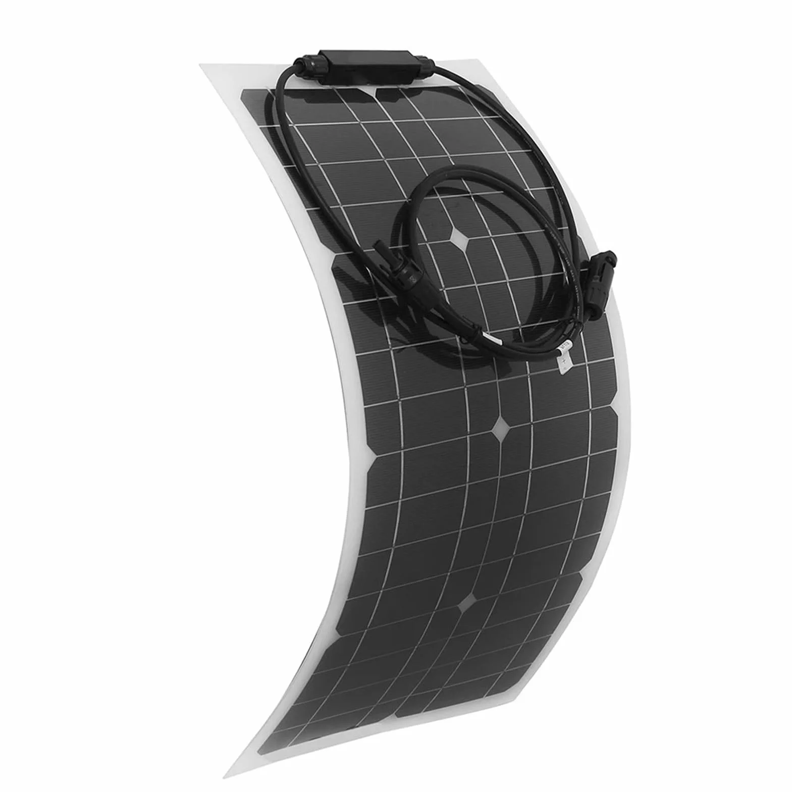 Kit de Panel Solar Flexible para Vehículos Recreativos y - de Generación de Energía Solar para Exteriores | Panel Solar Monocristalino Liviano de 100 W