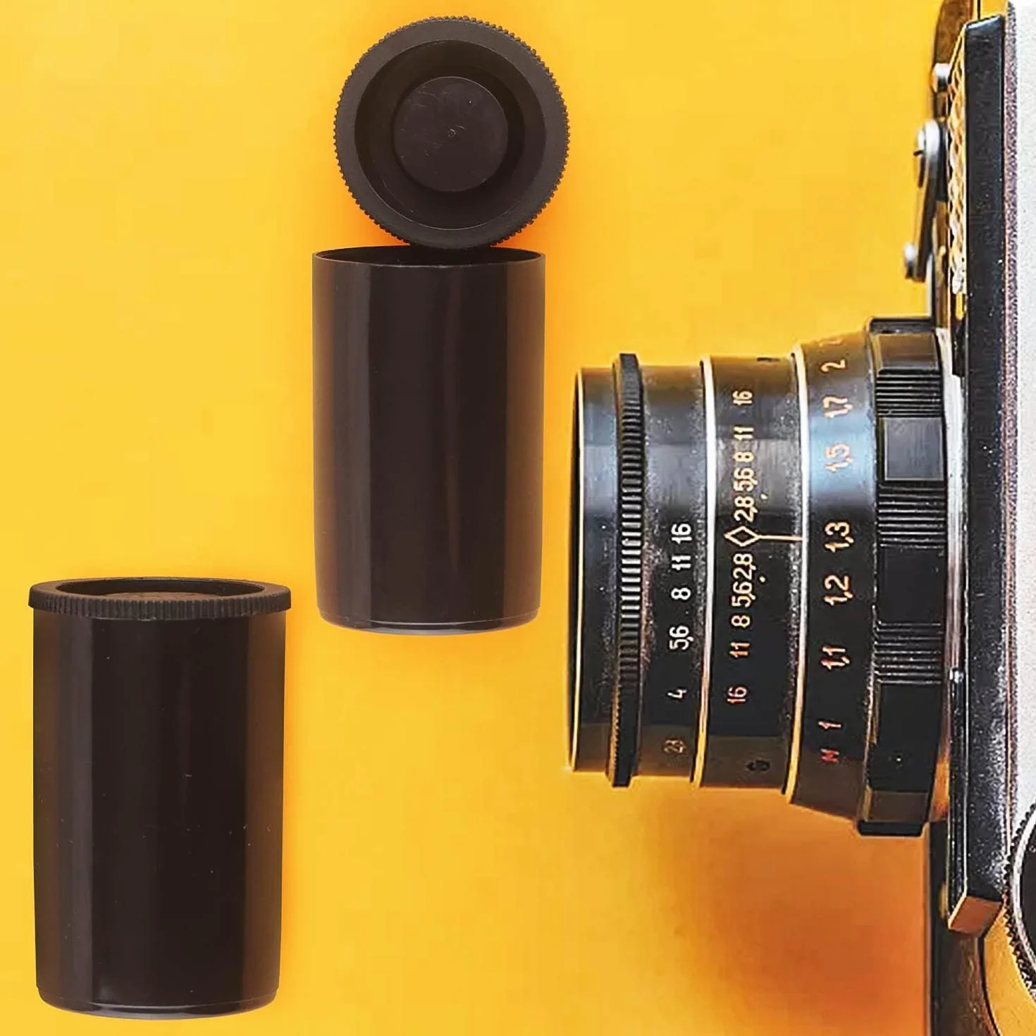 Película Contenedores 10 PCS 33MM Botes de Plástico Latas de Cámara con Tapas Negro