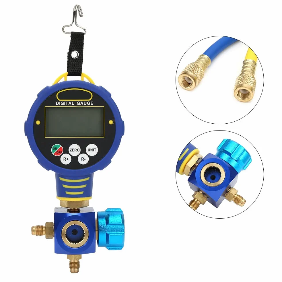 Vacuómetro, Manómetro de Vacío de Refrigerante 82 Base de Datos de Refrigerante Conmutada Al Vacío con Indicador de Porcentaje de Vacío, Manómetros de Presión y Vacío