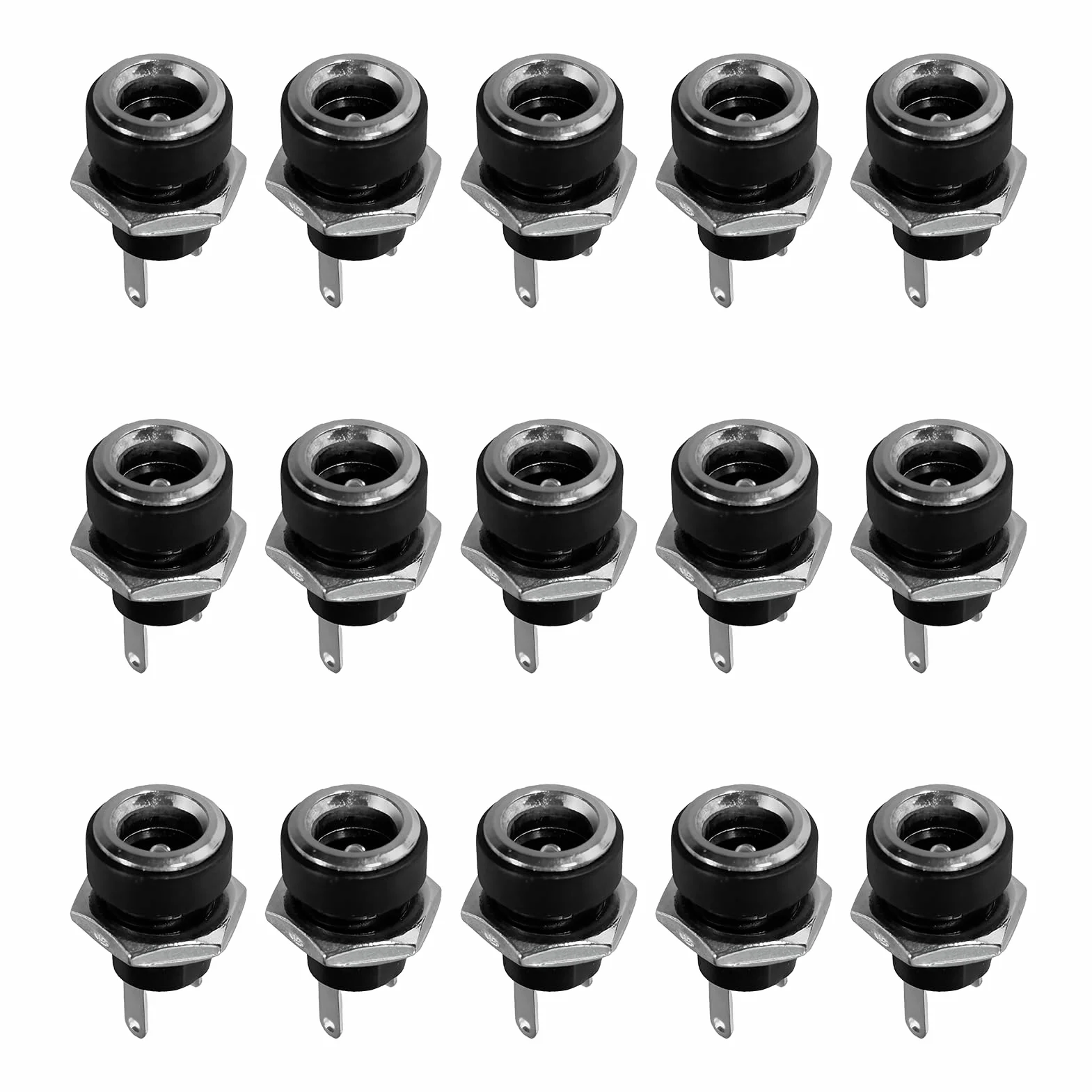 Conector de Alimentación DC 5,5 x 2,1 mm, Conectores Hembra CC de 2 Pines, 15 Piezas para Proyectos Electrónicos