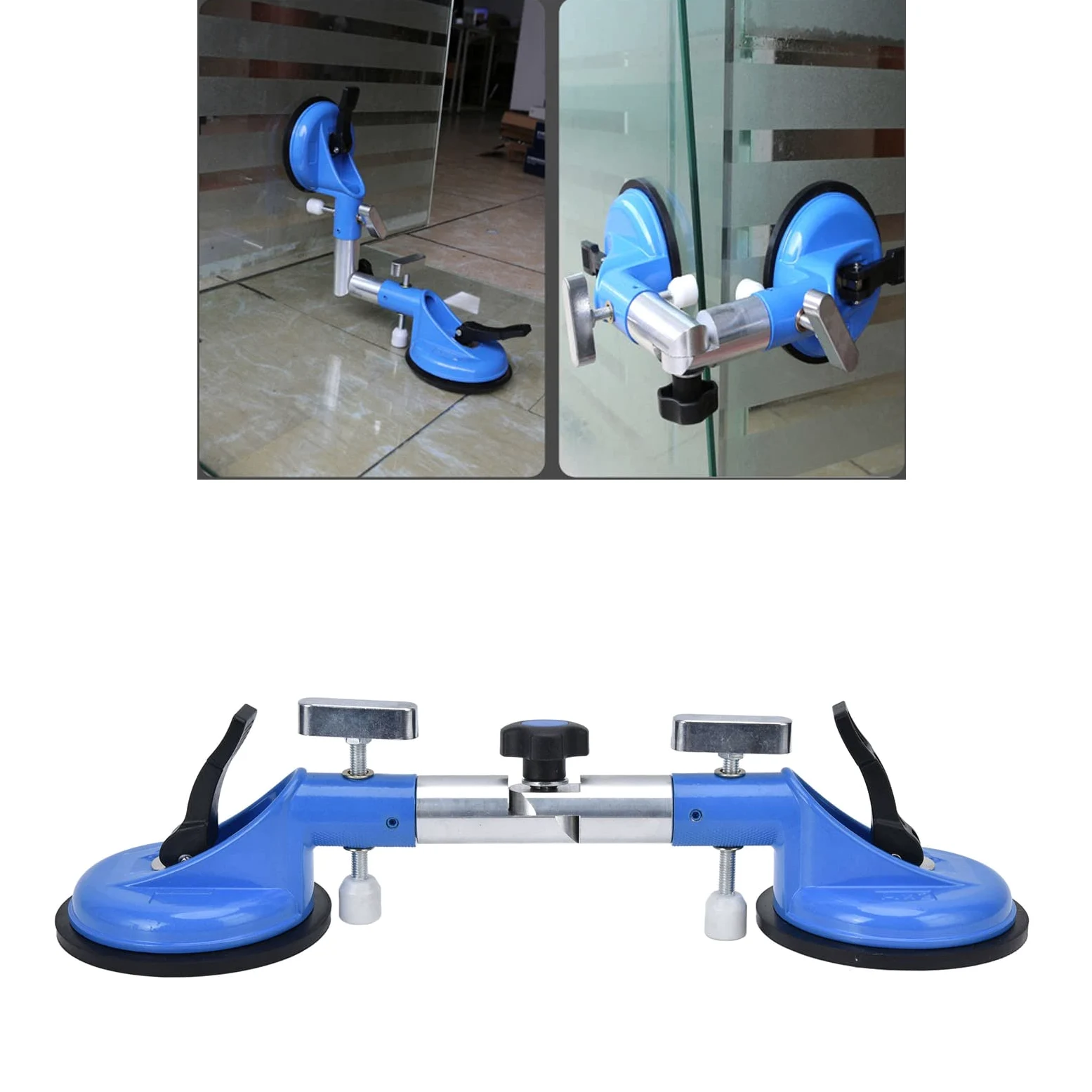 Ventosa de Vidrio, Ventosa de Vacío, Soporte para Espacio en El Piso, Mango de ABS para Levantar Vidrio, Piso, Ventana, Azulejo, Granito, Mover y Levantar Objetos