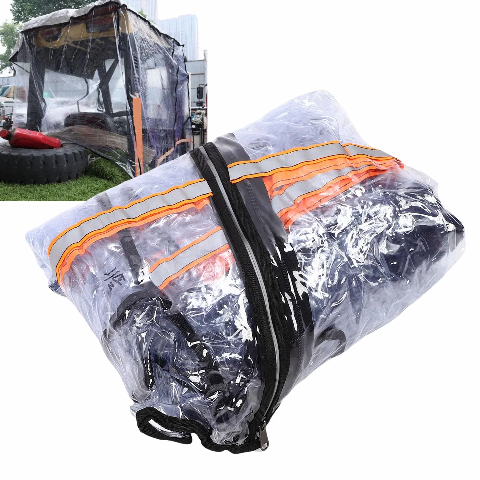 Generic Cubierta de Montacargas para Lluvia de hasta 6000 Libras, Cubierta de Cabina de Carretilla Elevadora EVA, Accesorios para la Carretilla Elevadora Universal Impermeable