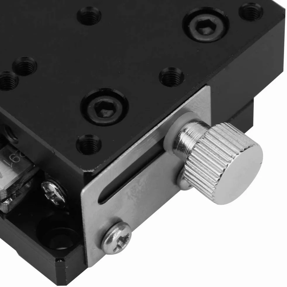 X Etapa lineal 40 x 40 mm Micrómetro Manual Precisión Conversión lineal Plataforma Eje lineal Guía de rodillos cruzados