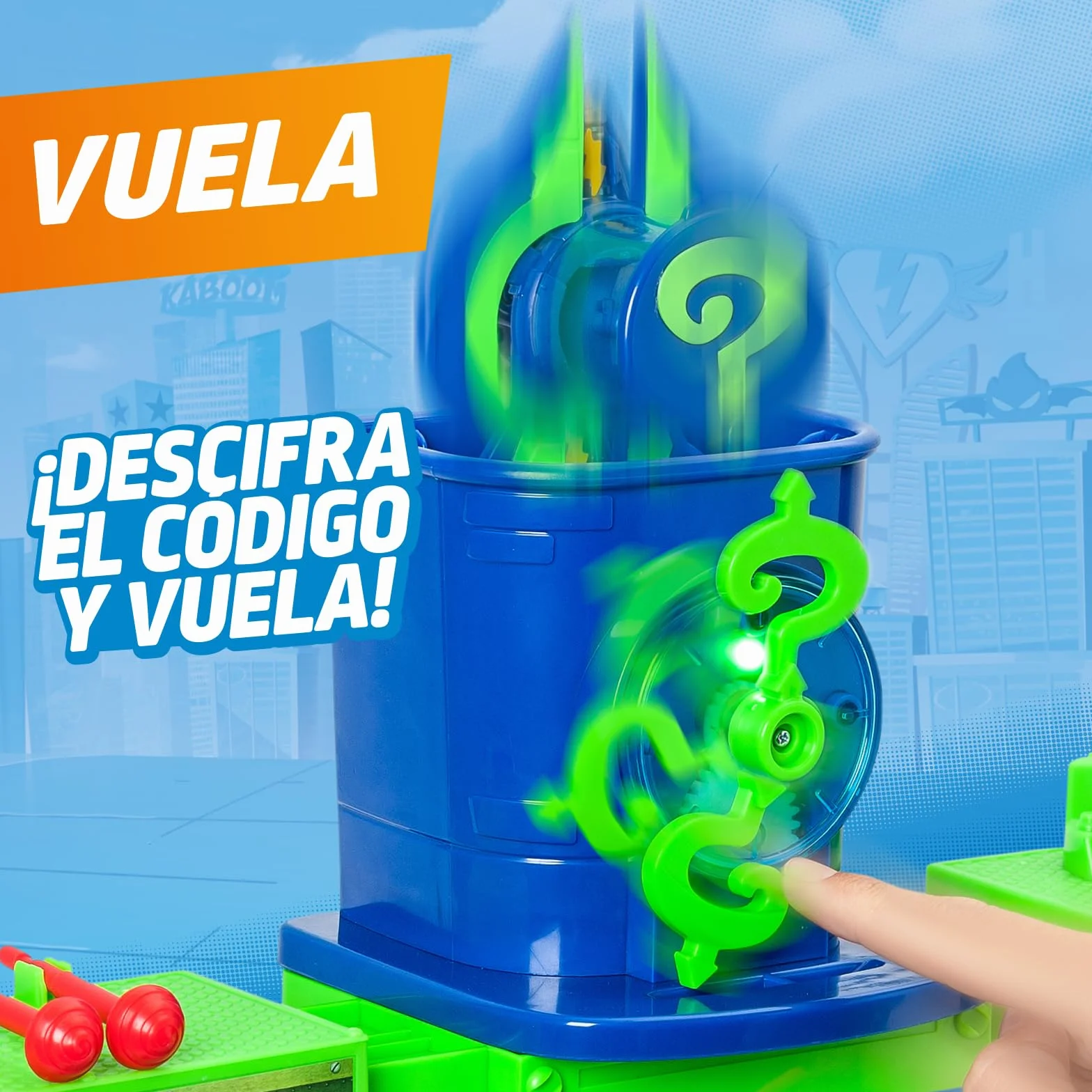 SUPERTHINGS KAZOOM Power Enigma Tower Torre de Enigma Serie TV Contiene 1 Torre 1 Exclusivo 1 Aeronave 1 Prisión 1 Catapulta 1 Disparador 3 Proyectiles