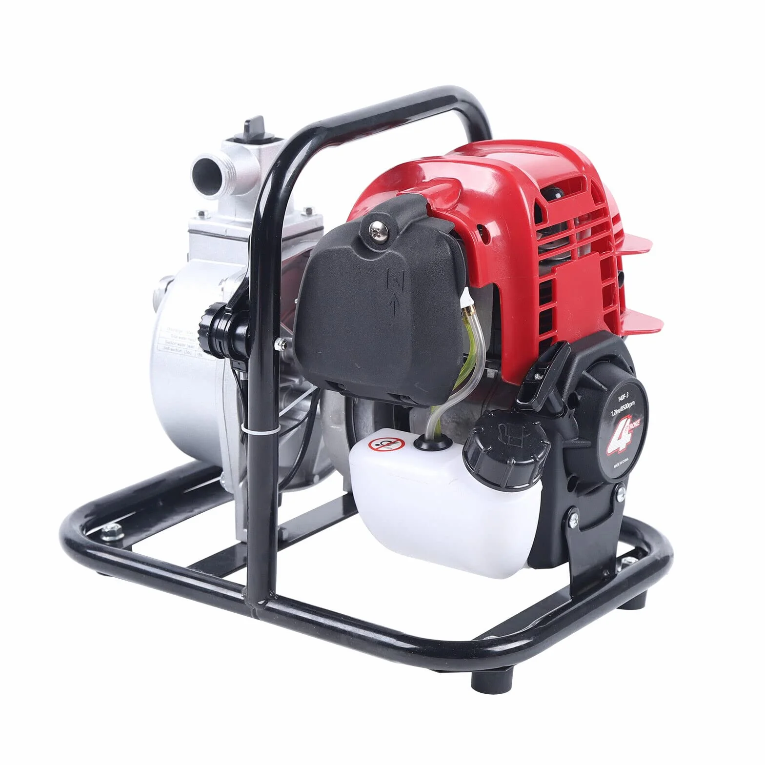 Bomba de Agua de Gasolina de 1,2 kW - 4 Tiempos, 1 Pulgada, Alta Presión - Para Riego de Jardín y Campo