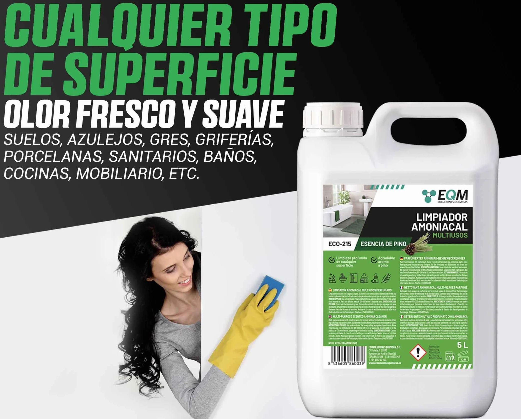 Limpiador Amoniacal Multiusos Perfumado 5L EQM ECO-215
