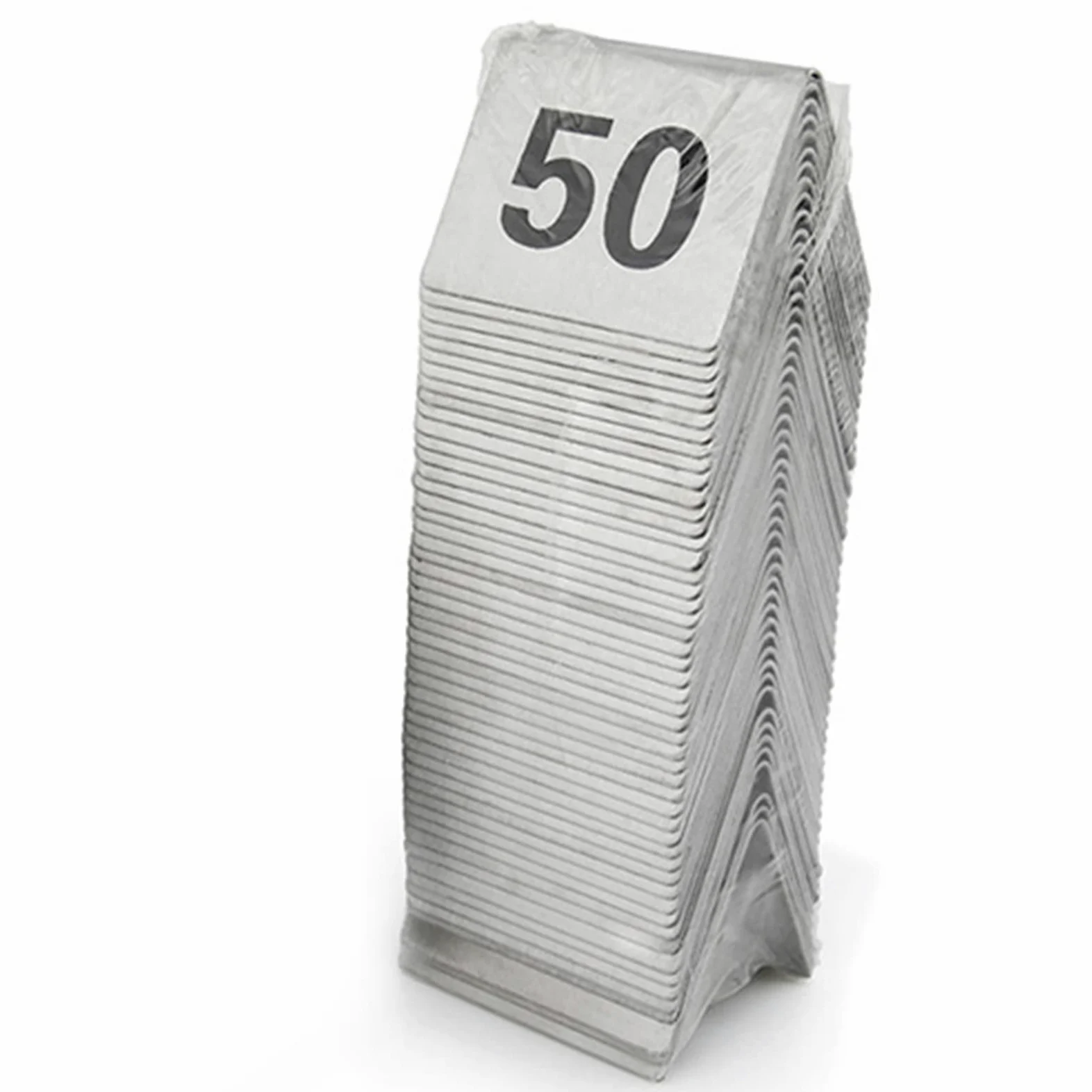 V3VOGUE Números De Mesa De Carpa De Acero Inoxidable Estilo, Números De Doble Cara para Un Fácil Reconocimiento, 1 A 50/100 Signo De Número De Mesa para Boda/Restaurante/Cafés