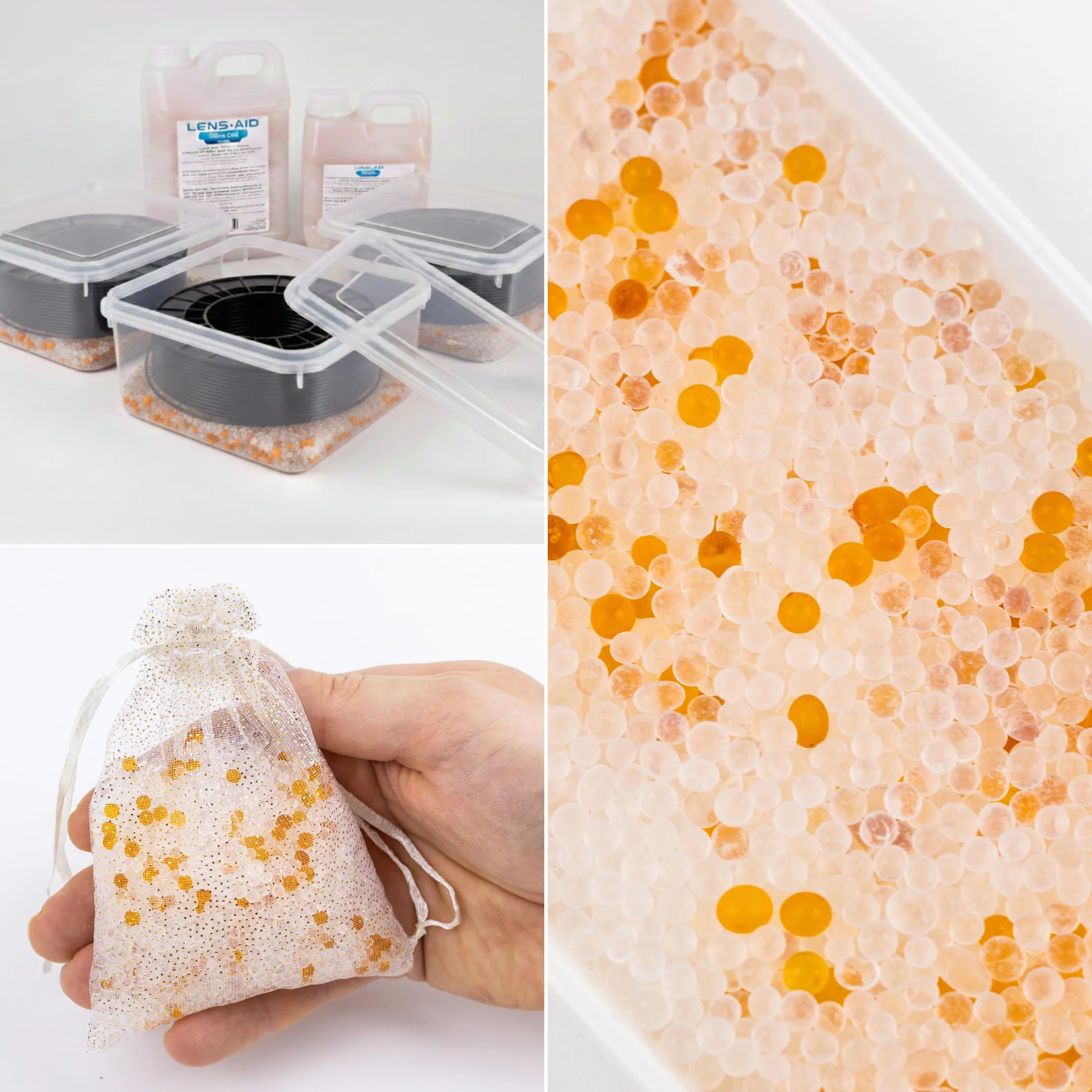 Lens-Aid Silica Gel 2 kg Desecantes Regenerables con Indicador de Color Naranja-Verde Control de Humedad para Filamentos 3D