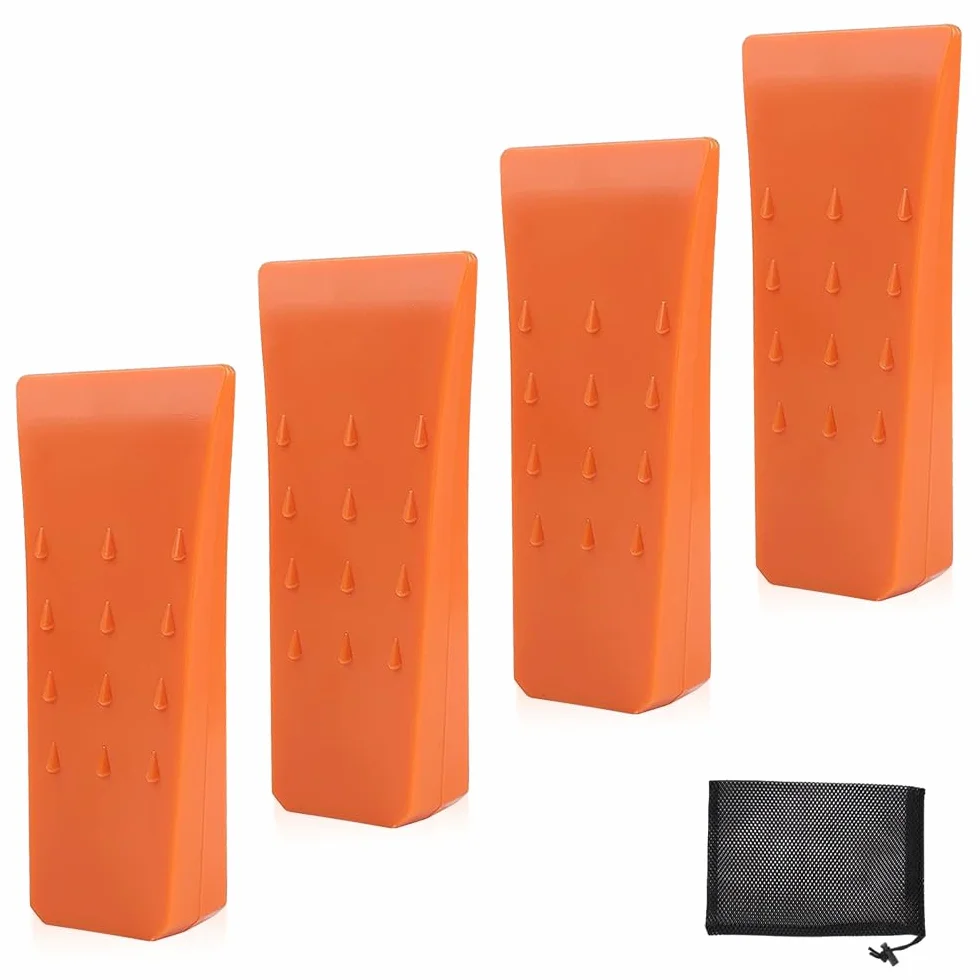 4 Piezas Cuñas de División, 6" Cuñas para Talar árboles con Bolsa Cuñas de Corte de Motosierra Cuña de Arbol Plástico Cuñas de Tala para Motosierra Accesorio Herramienta para Leñadores