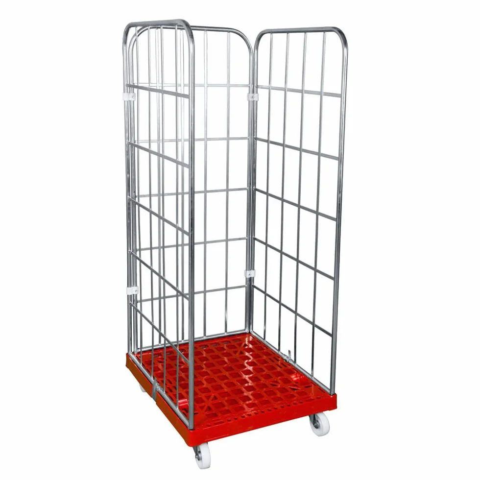 Carrito con ruedas de 1650 mm, 3 caras, galvanizado, color azul, solución de transporte de almacenamiento para máxima eficiencia, construcción estable, ideal para almacenes y logística