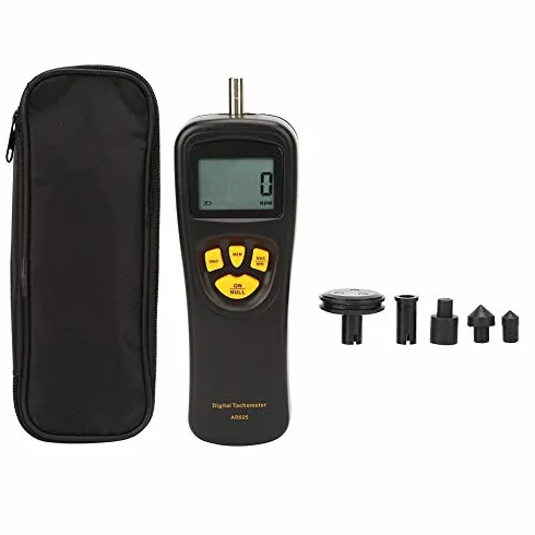 Tacómetro de contacto digital LCD 0.5-19999 RPM alta precisión retención de datos máx/mín/última
