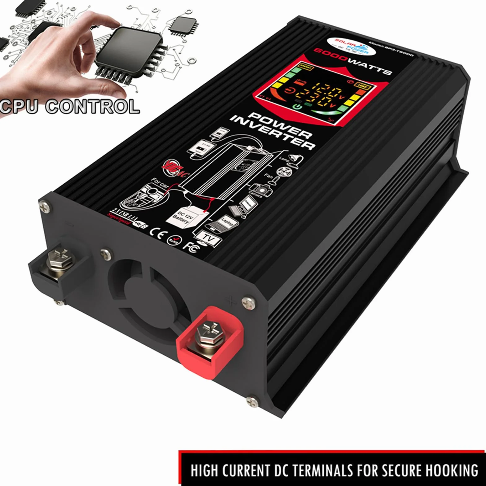 Kit de generador solar - Kit de solar, kit solar completo de 6000W | Controlador de carga solar de 18 W, 12 V, 30 A, kit completo de panel solar con inversor solar para viajes de camping al ai