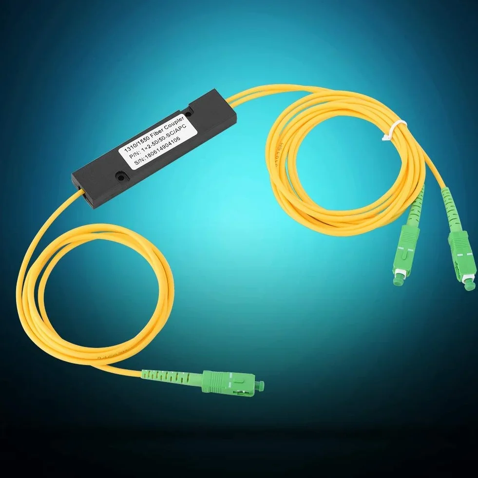 DEWIN Divisor óptico SC/APC 1X2 FBT Monomodo Fibra óptica