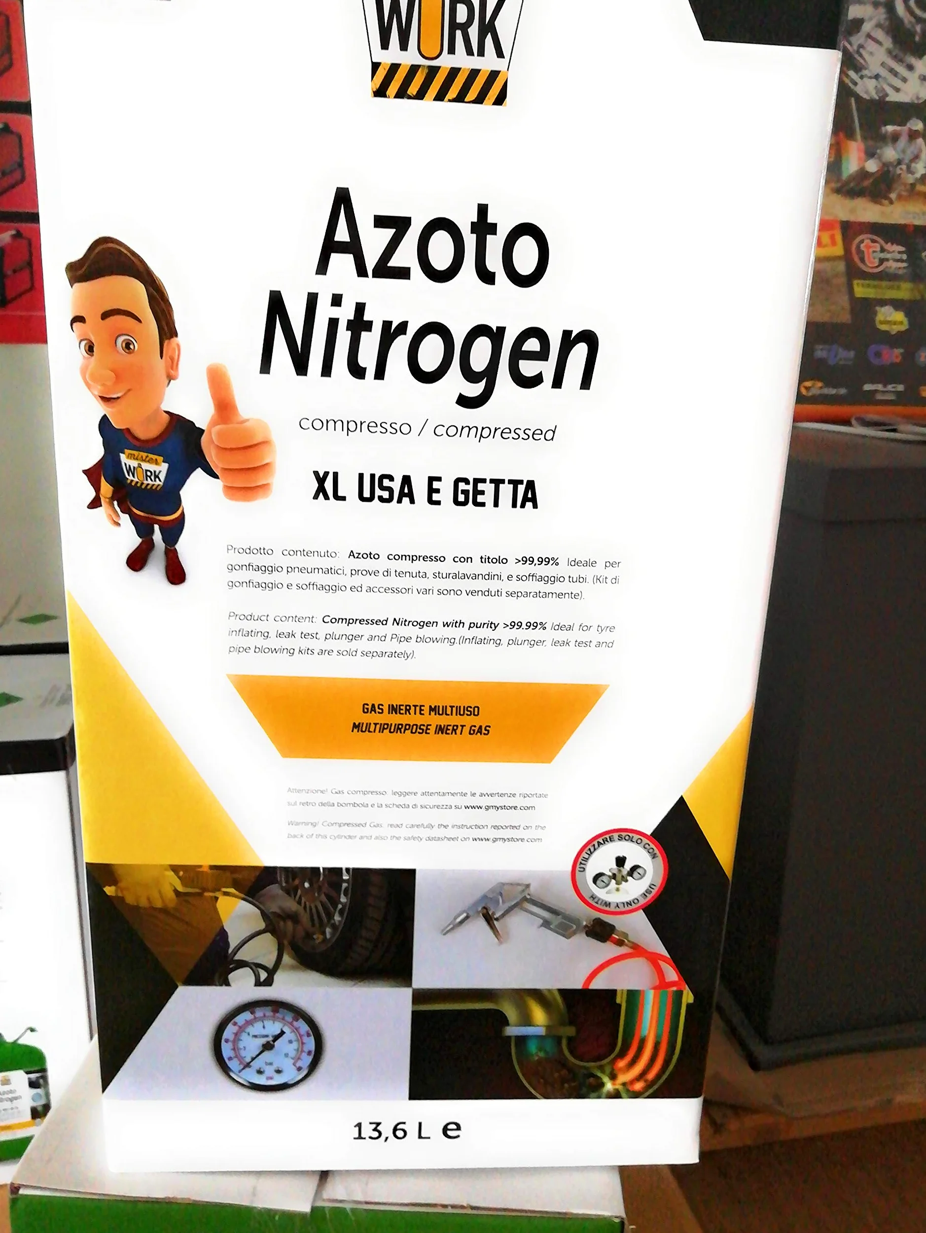 Bombona de nitrógeno XL desechable de 13,6 l