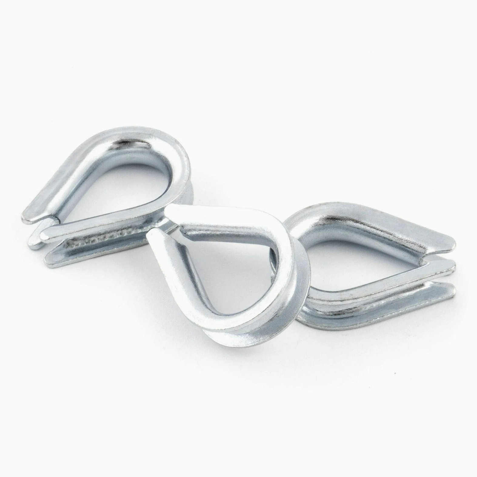 50x Dedales de cable 18 mm Dedales de cuerda de alambre Guardacabos de acero galvanizado DIN 6899 B Accesorios de cuerdas de acero dedal de alambre | DQ-PP