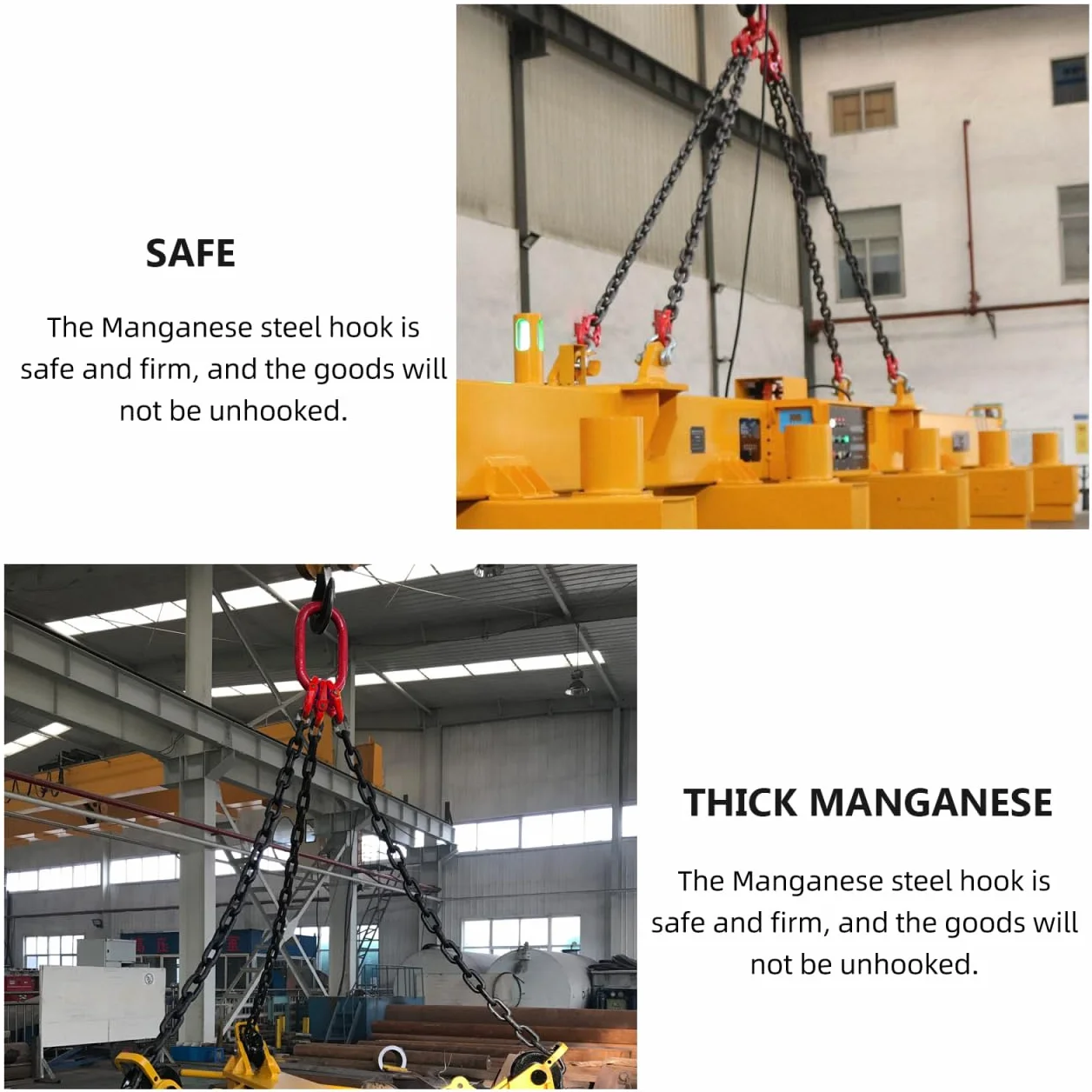 Cabilock Hebeschlinge 1-Strang-Hebekette Kettenschlinge mit Haken Manganstahl Arbeits-Rigging-Hebel
