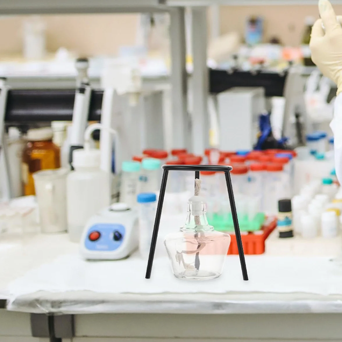 Soporte de Trípode de Hierro para Laboratorio, Paquete de 3 Piezas para Experimentos Científicos